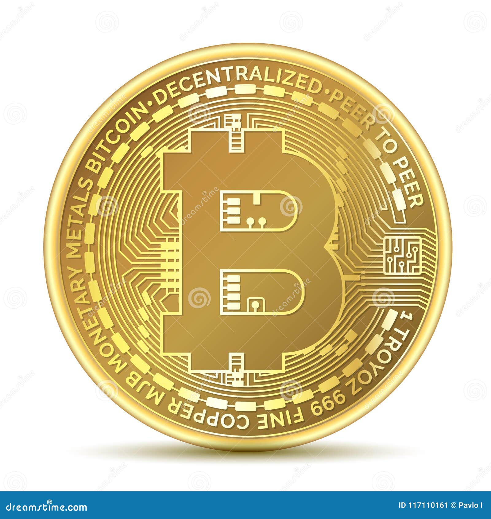 Bitcoin. Physical Bit Coin. Digital Currency. Cryptocurrency. Golden