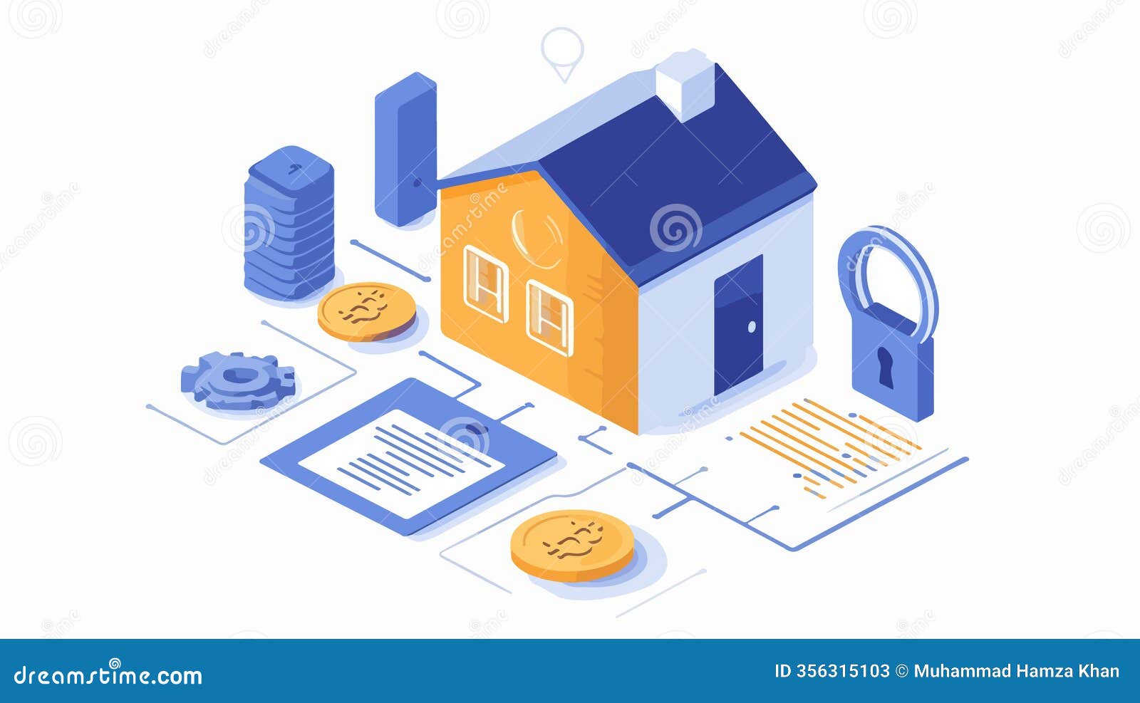 Bitcoin Pie Chart Graph Connected To Symbolic House Structure Stock Vector  - Illustration of information, security: 356315103