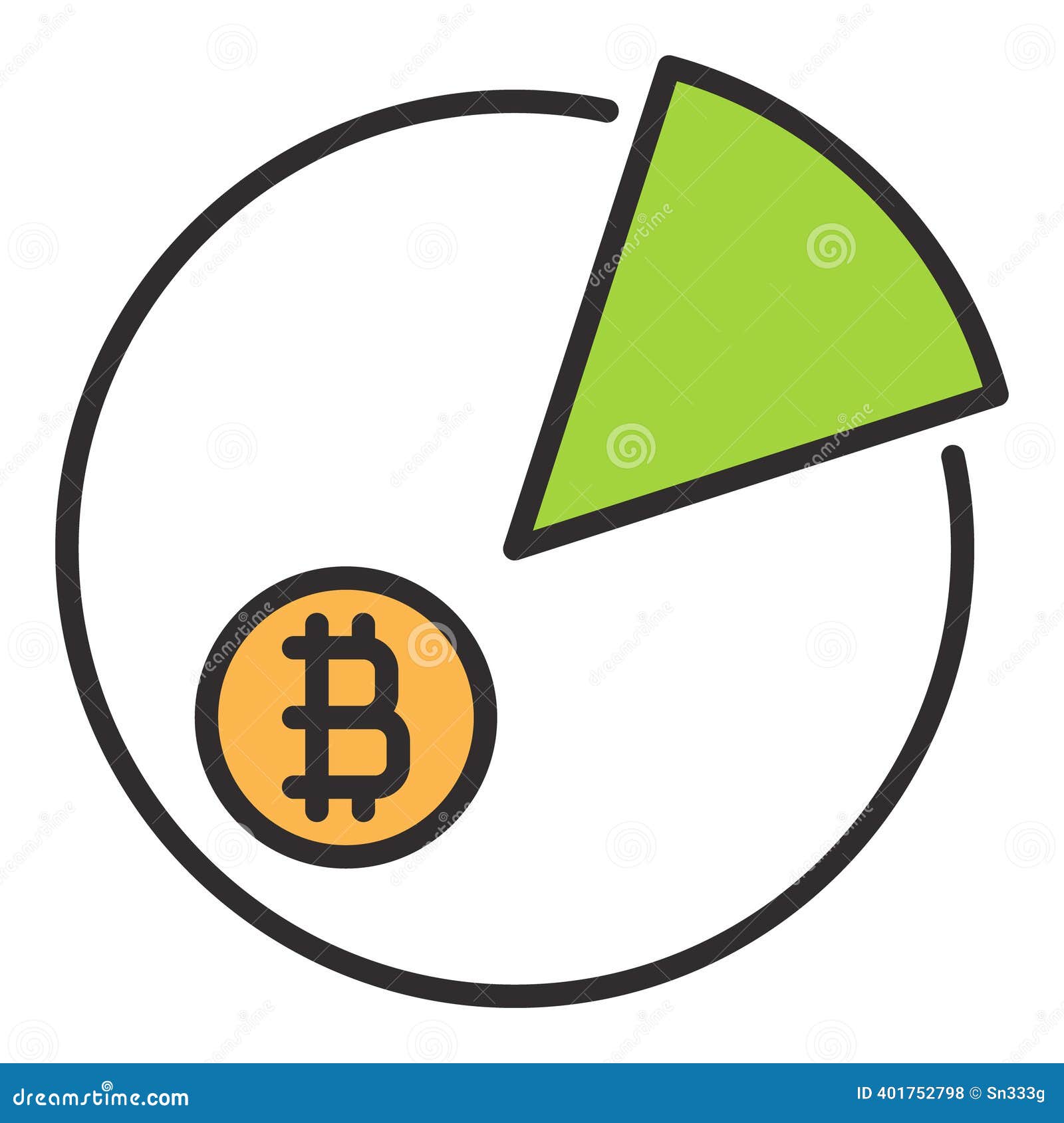 Bitcoin Pie Chart Vector BTC Investment Colored Icon or Design Element  Stock Vector - Illustration of electronic, currency: 401752798