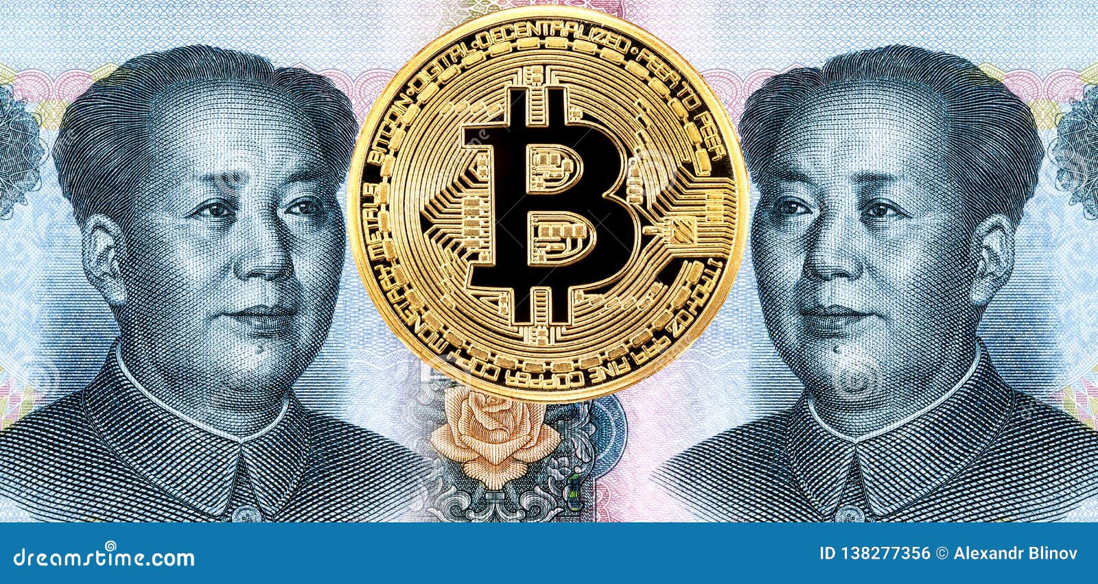 Bitcoin And Portrait Of Mao Zedong From Chinese Yuan ...