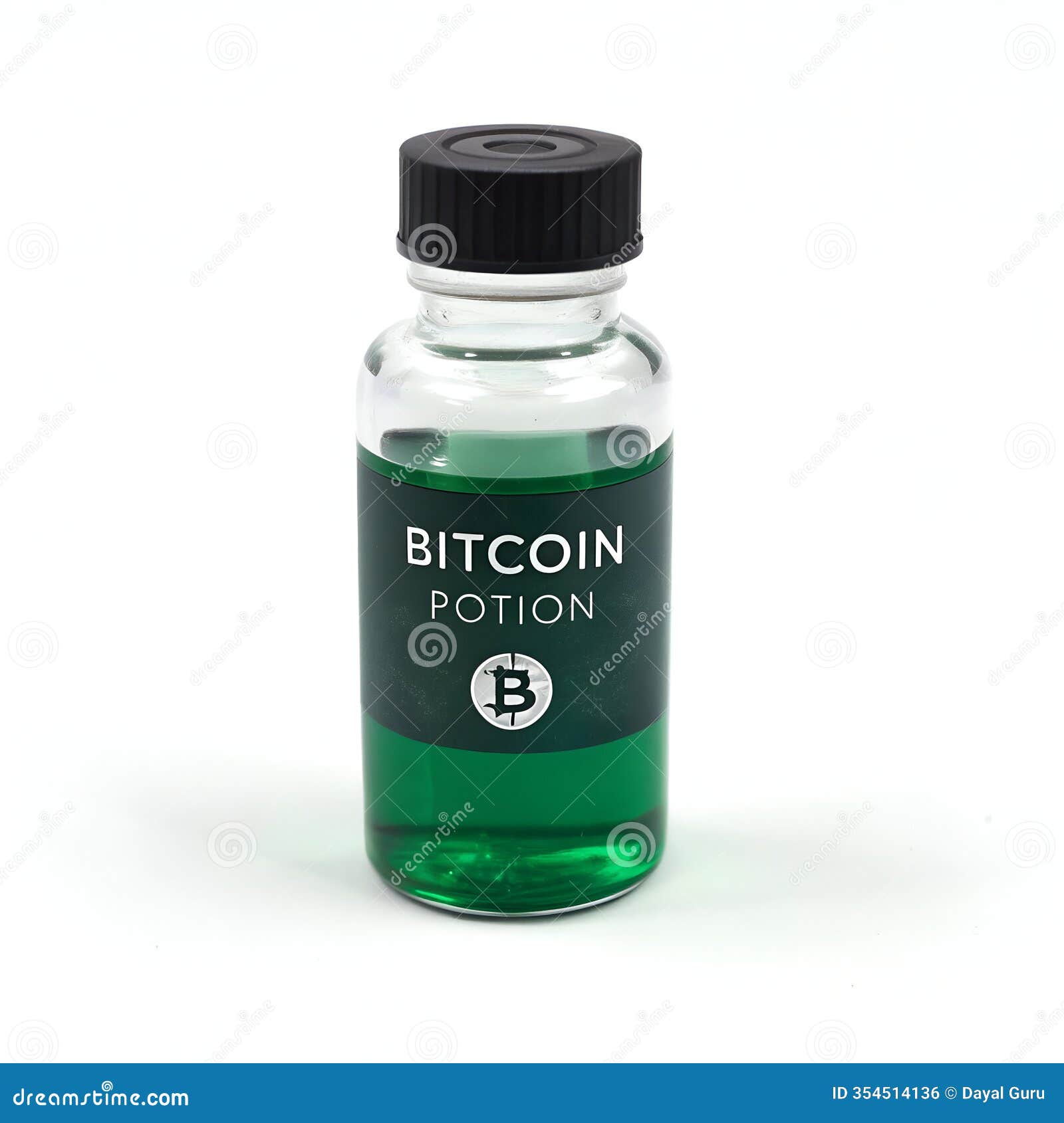 Bitcoin Potion Isolated on White Background Stock Illustration -  Illustration of technology, finance: 354514136