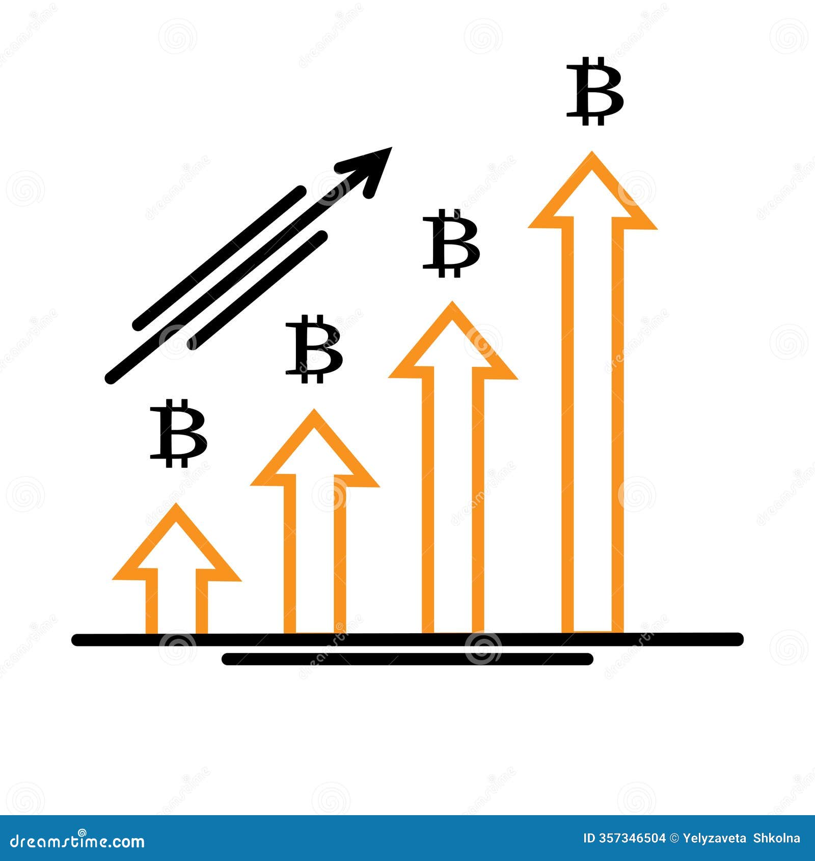 Bitcoin Price Increase Illustrated with Arrows and Currency Symbols Stock  Vector - Illustration of exchange, capital: 357346504