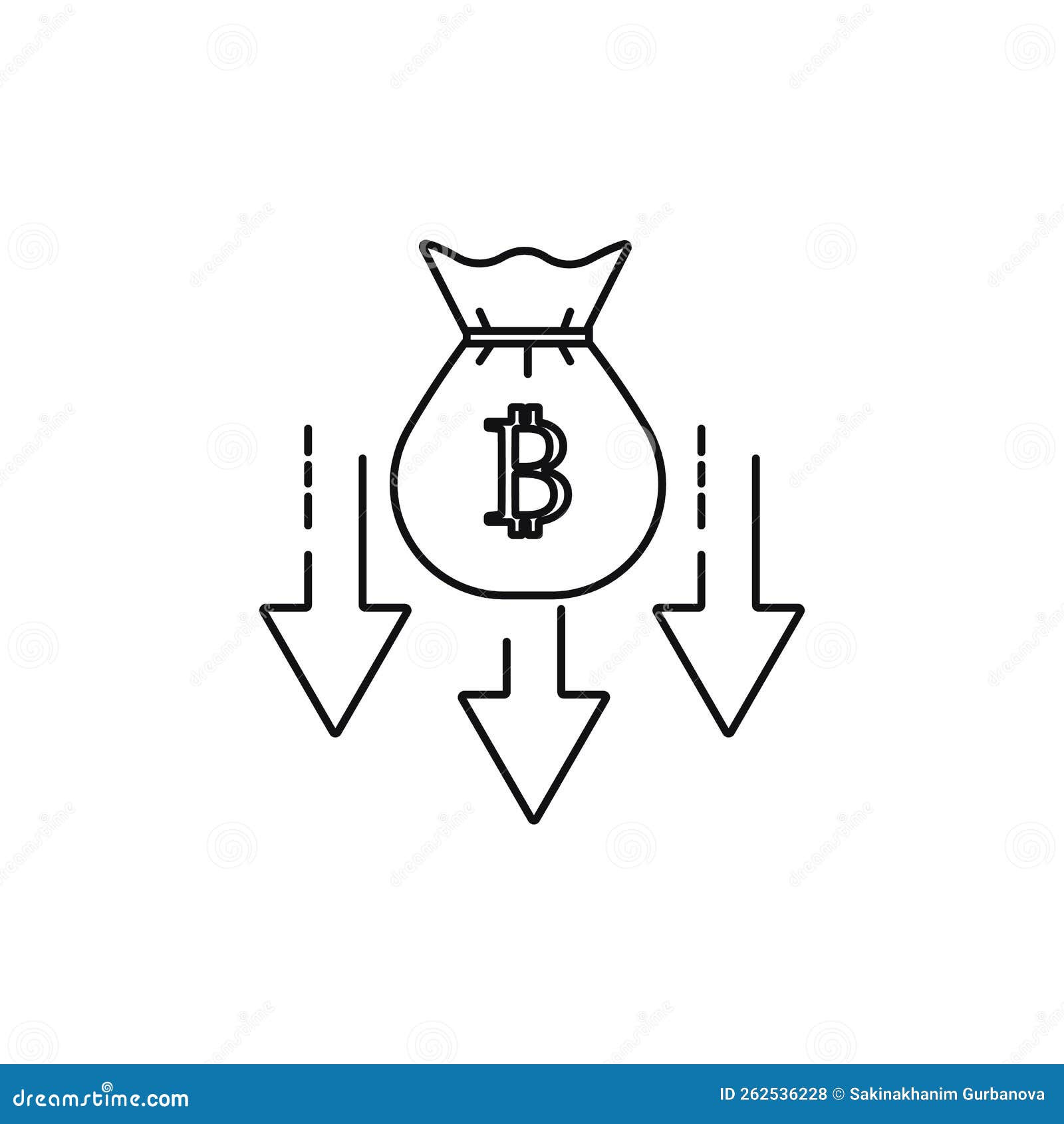 Bitcoin Rate Down Icon Fall Sign Stock Illustration - Illustration of fall,  line: 262536228