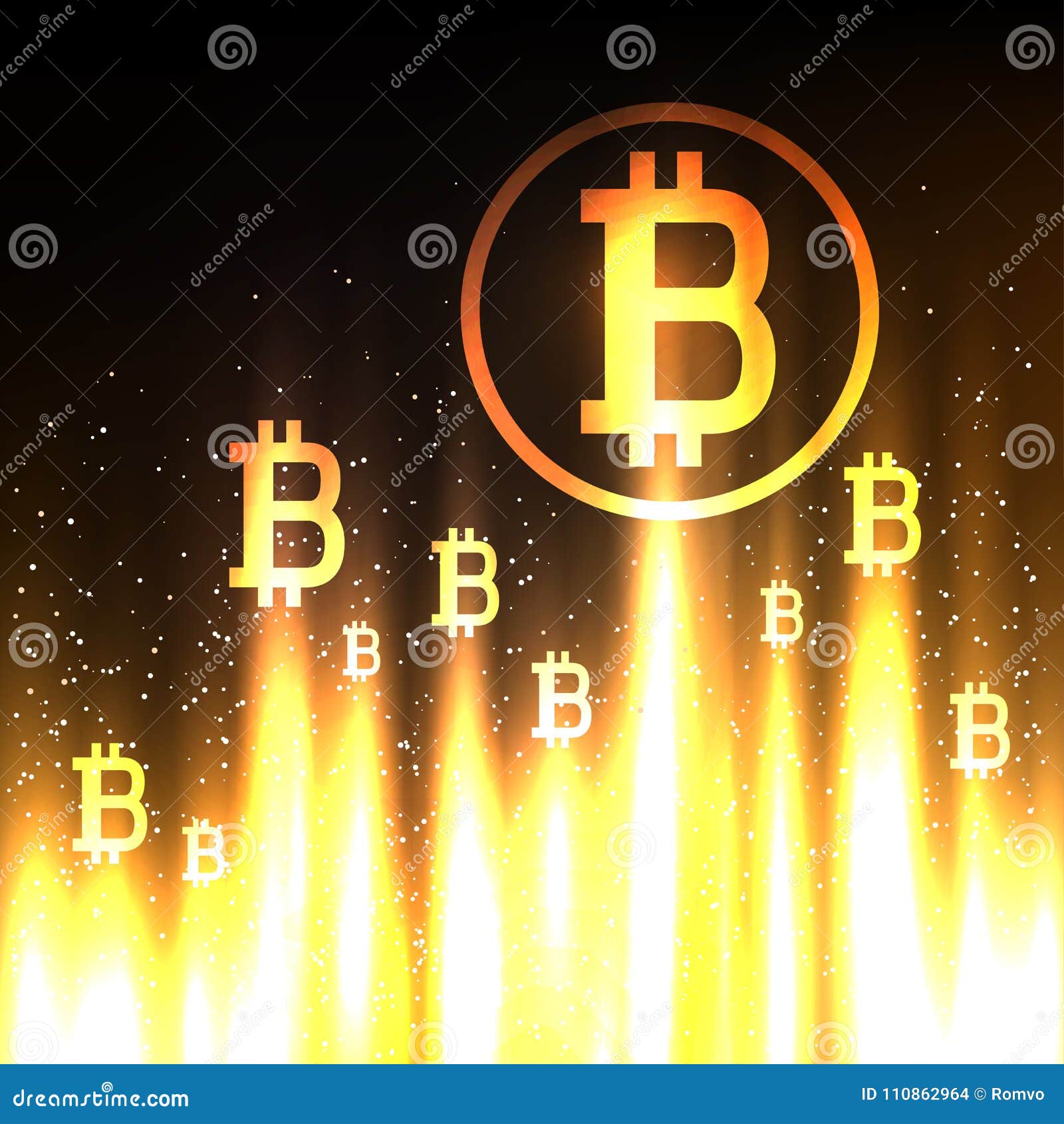 Bitcoin Rate Is Rising Upwards Stock Vector - Illustration ...