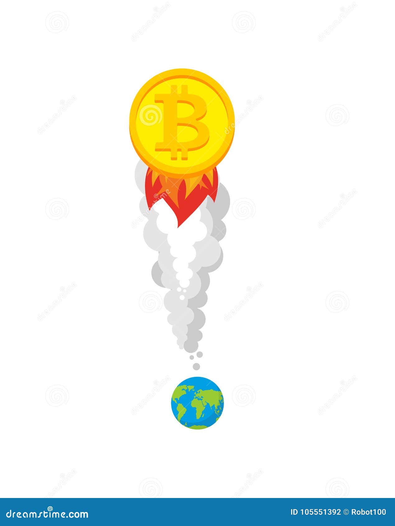Bitcoin Rocket Crecimiento Del Precio De La Moneda Crypto Ilustración del  Vector - Ilustración de vector, efectivo: 105551392