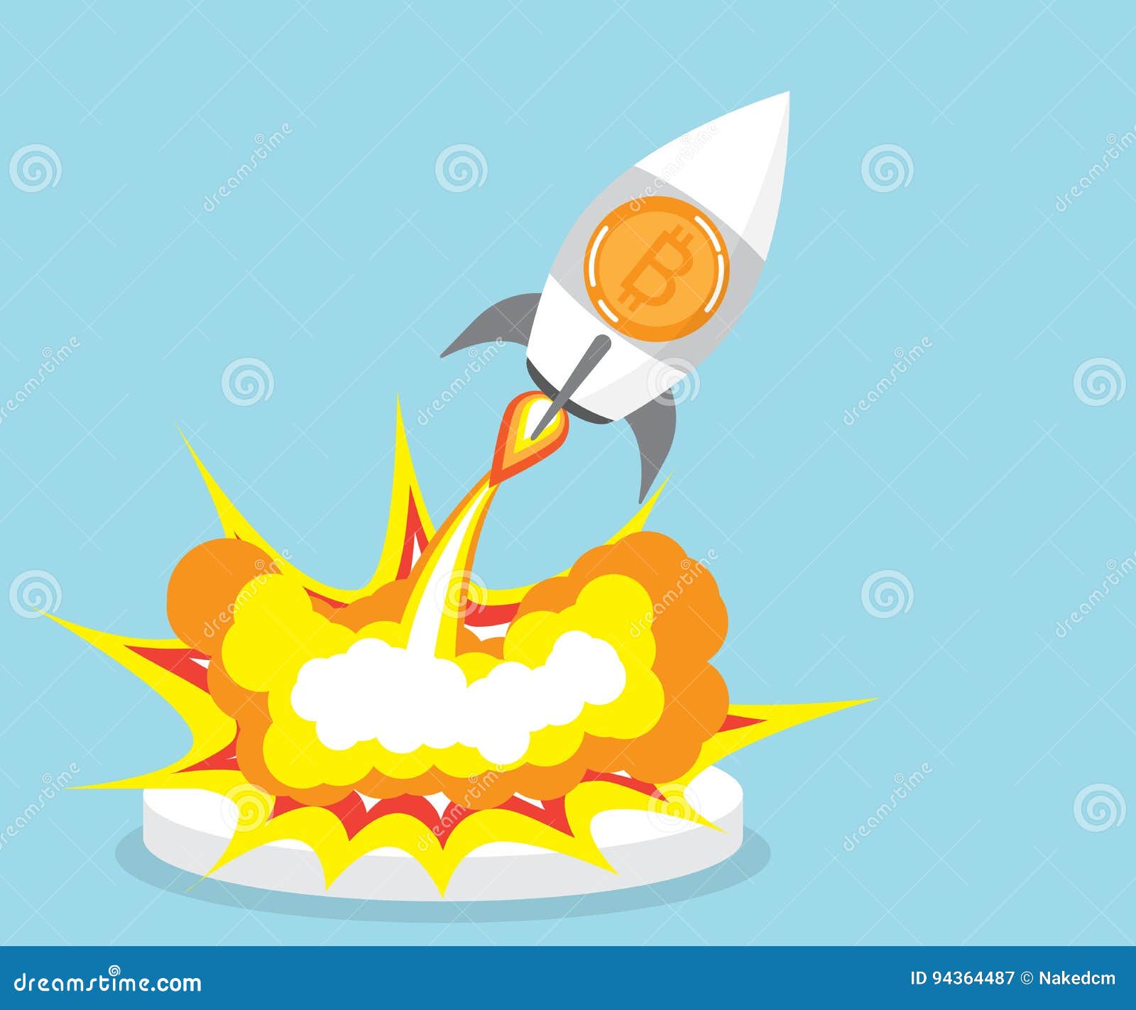 Bitcoin Rocket Launcher, Cryptocurrency Concept Stock Vector - Illustration  of payment, project: 94364487