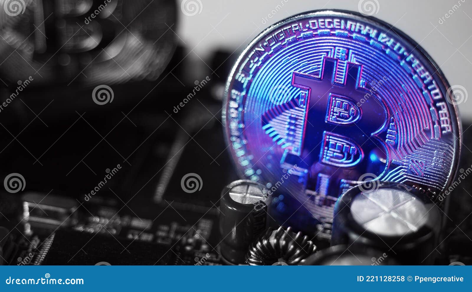 Bitcoin and Semiconductor. Represent Mining in Cryptocurrency Cause Global  Warming Stock Photo - Image of business, ethereum: 221128258