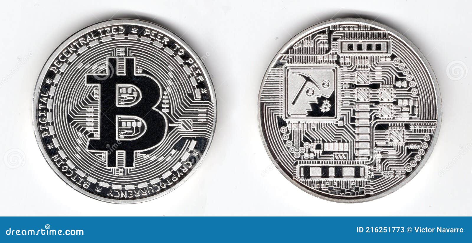 Bitcoin silver front stock image. Image of coin, future - 216251773