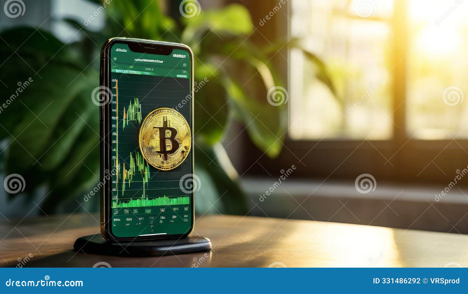 Bitcoin on Smartphone Screen with Trading Chart in a Sunny Setting Stock  Photo - Image of wealth, bitcoin: 331486292