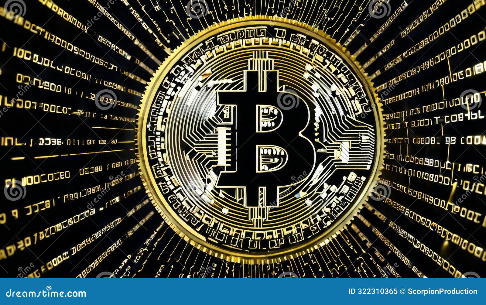 Bitcoin Symbol Amidst Digital Code Stock Image - Image of futuristic,  blockchain: 322310365