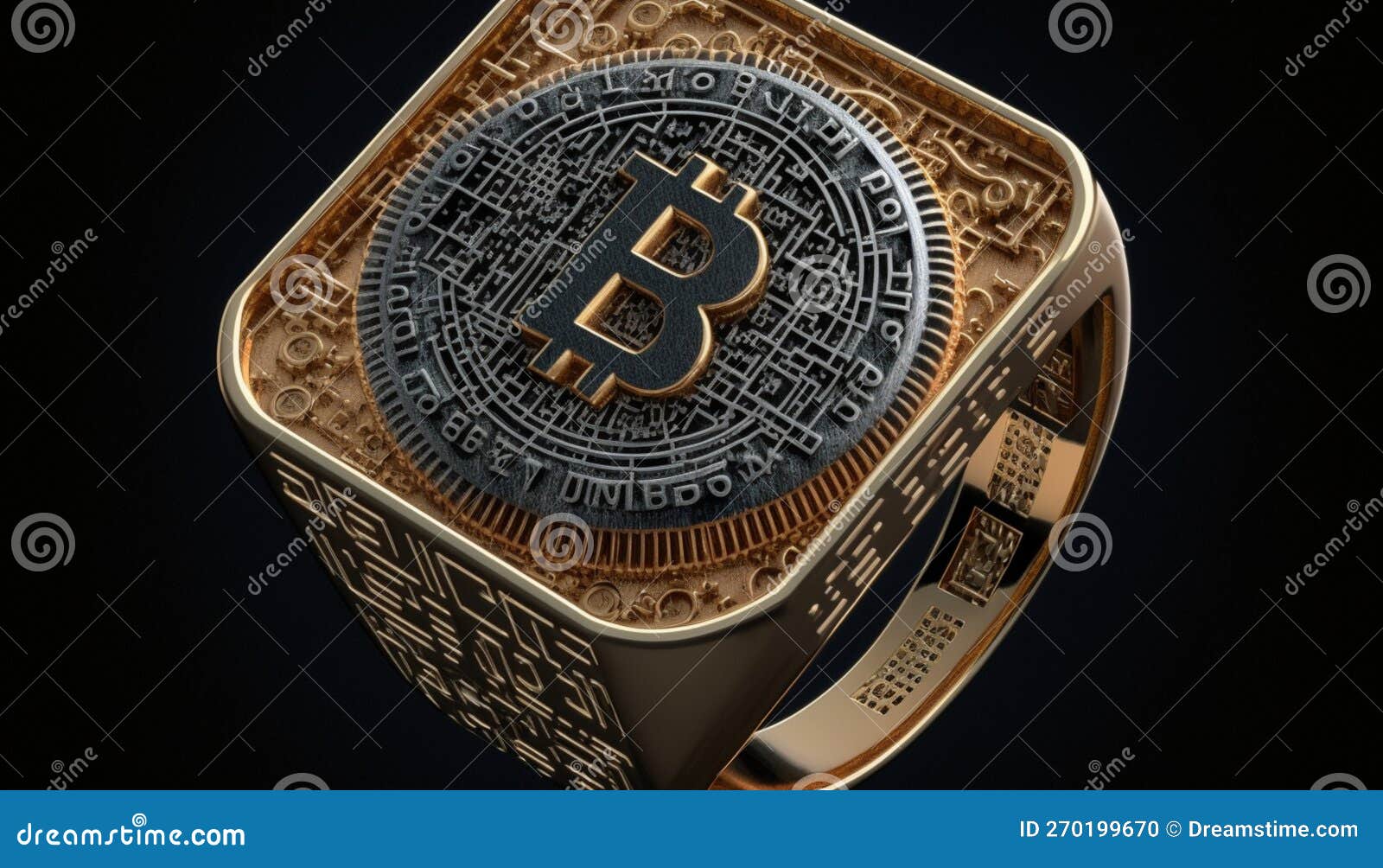 Bitcoin Symbol Ring Generative Illustration AI Stock Illustration -  Illustration of circle, generative: 270199670