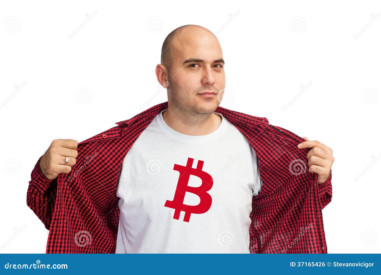 Bitcoin symbol on shirt stock photo. Image of payment - 37165426