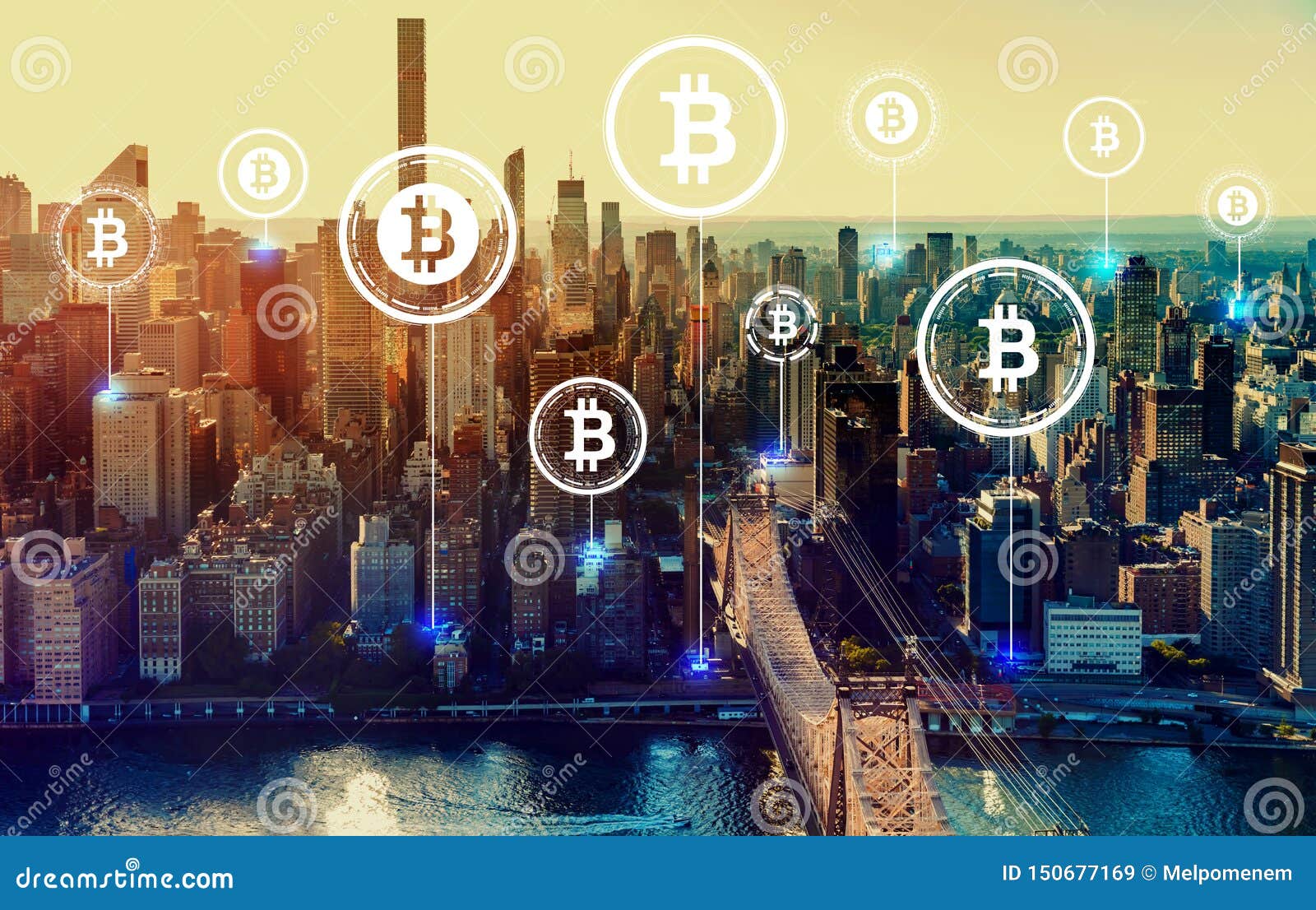 Bitcoin Theme With New York City Stock Image Image Of Aerial America Bitcoin Theme With New York City Stock Image Image Of Aerial America