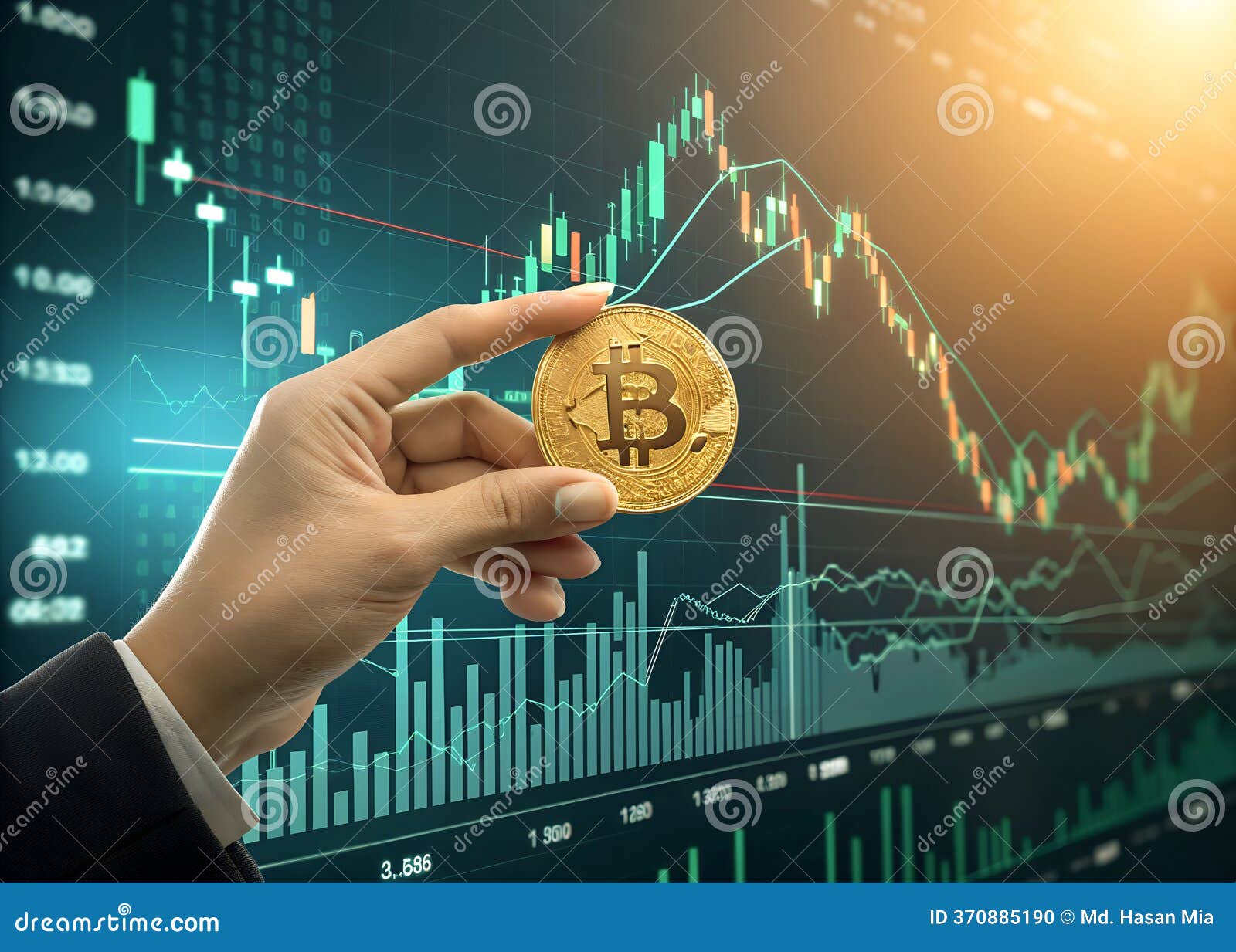 Bitcoin Trading and Financial Analytics Cryptocurrency Success Visualized  Stock Photo - Image of currency, growth: 370885190