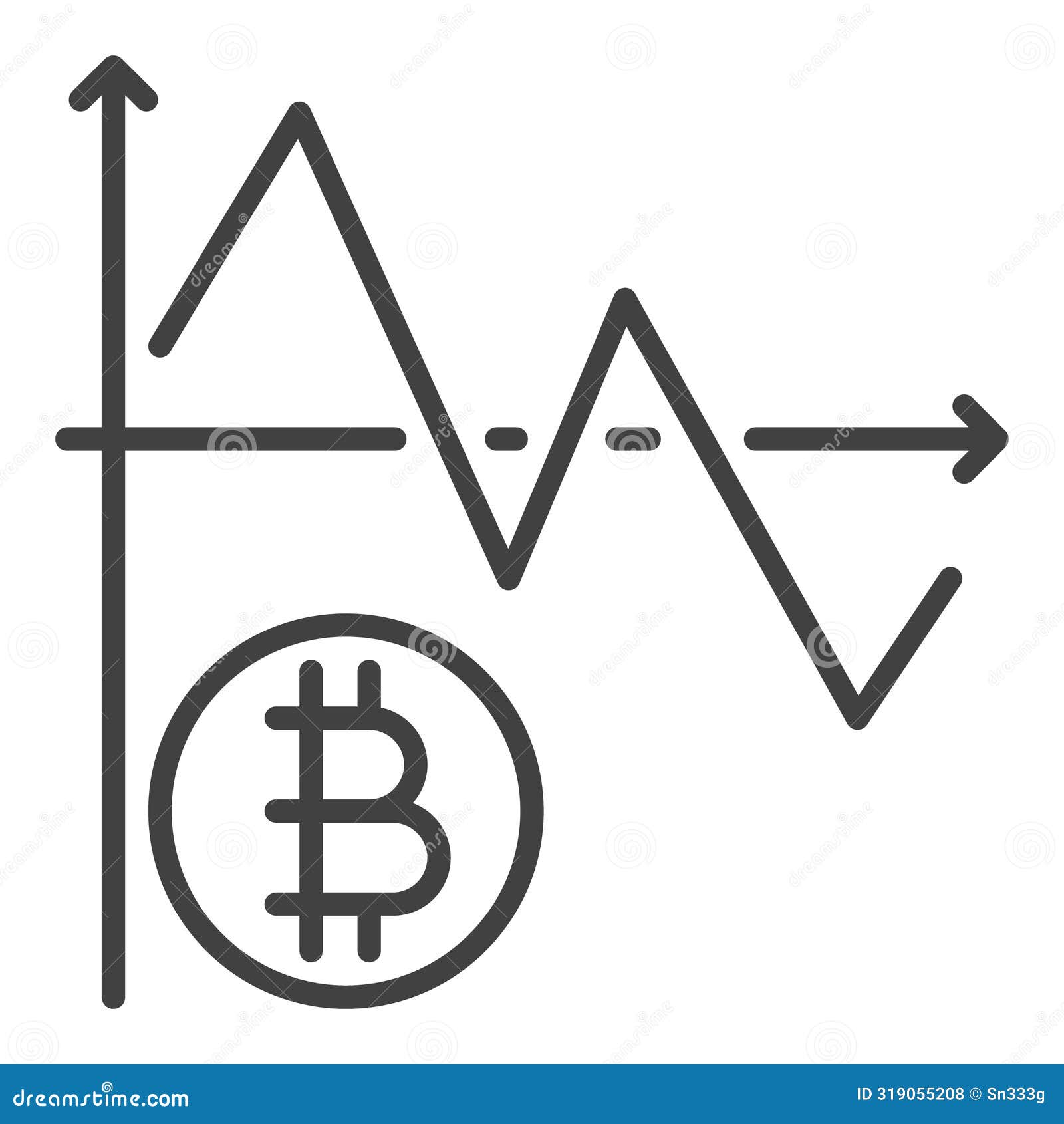 Bitcoin Trading Graph Vector Cryptocurrency Icon or Symbol in Outline Style  Stock Vector - Illustration of block, chain: 319055208