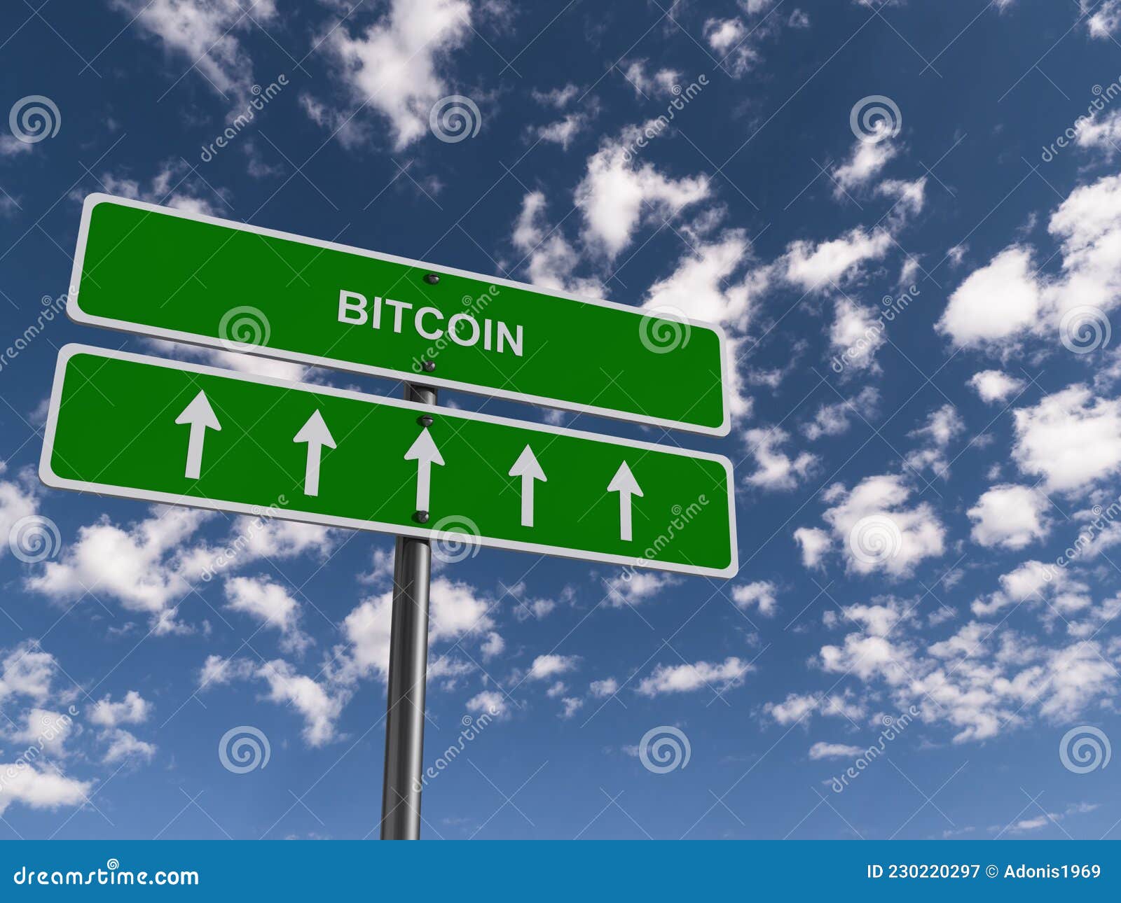 Bitcoin traffic sign stock image. Image of digital, cloud - 230220297