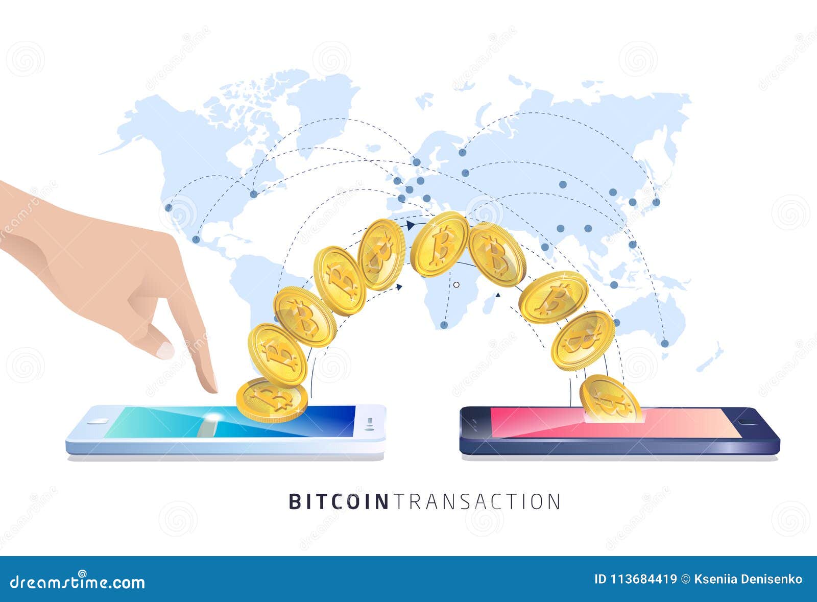 Bitcoin Transaction. Vector Isometric Illustration. Stock Vector -  Illustration of currency, coin: 113684419