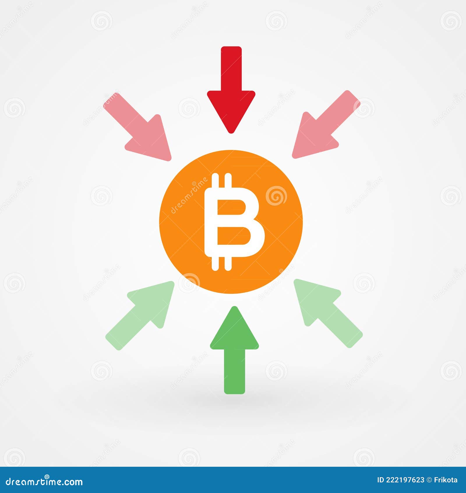 Bitcoin Up and Down Graph. Crypto Currency Crisis Concept. Digital