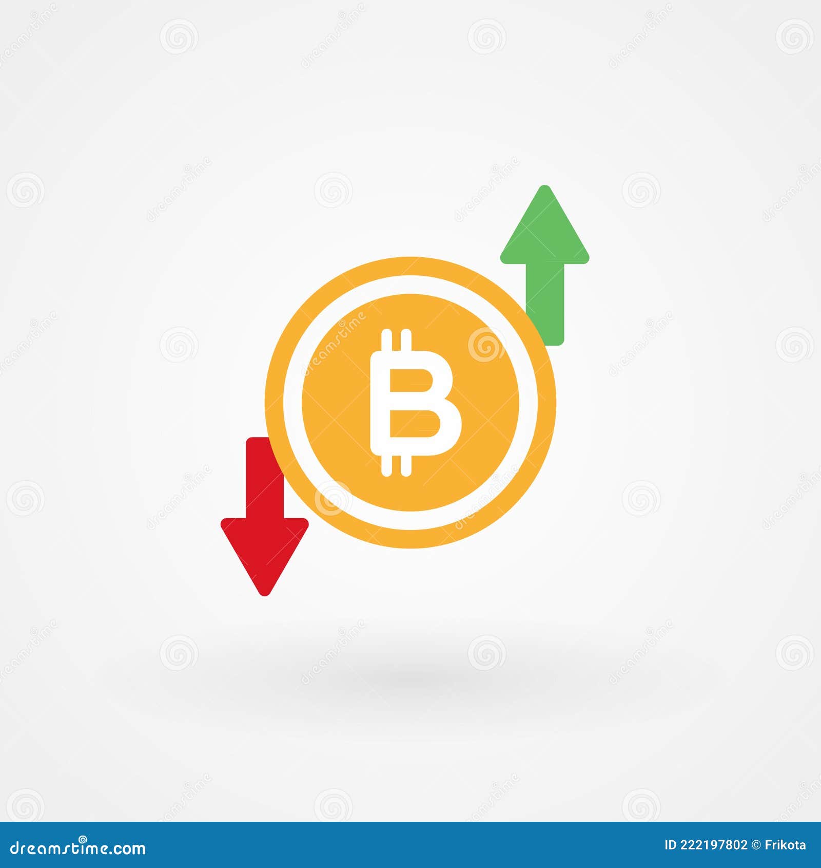 Bitcoin Up and Down Graph. Crypto Currency Crisis Concept. Digital