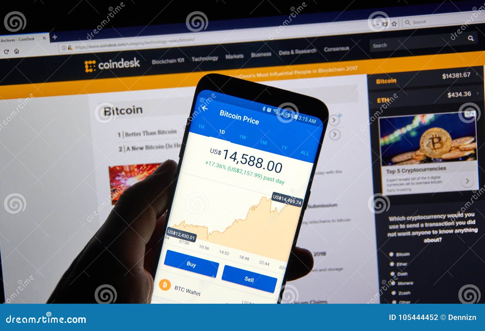 Bitcoin USD Price On Coinbase Android App Editorial ...