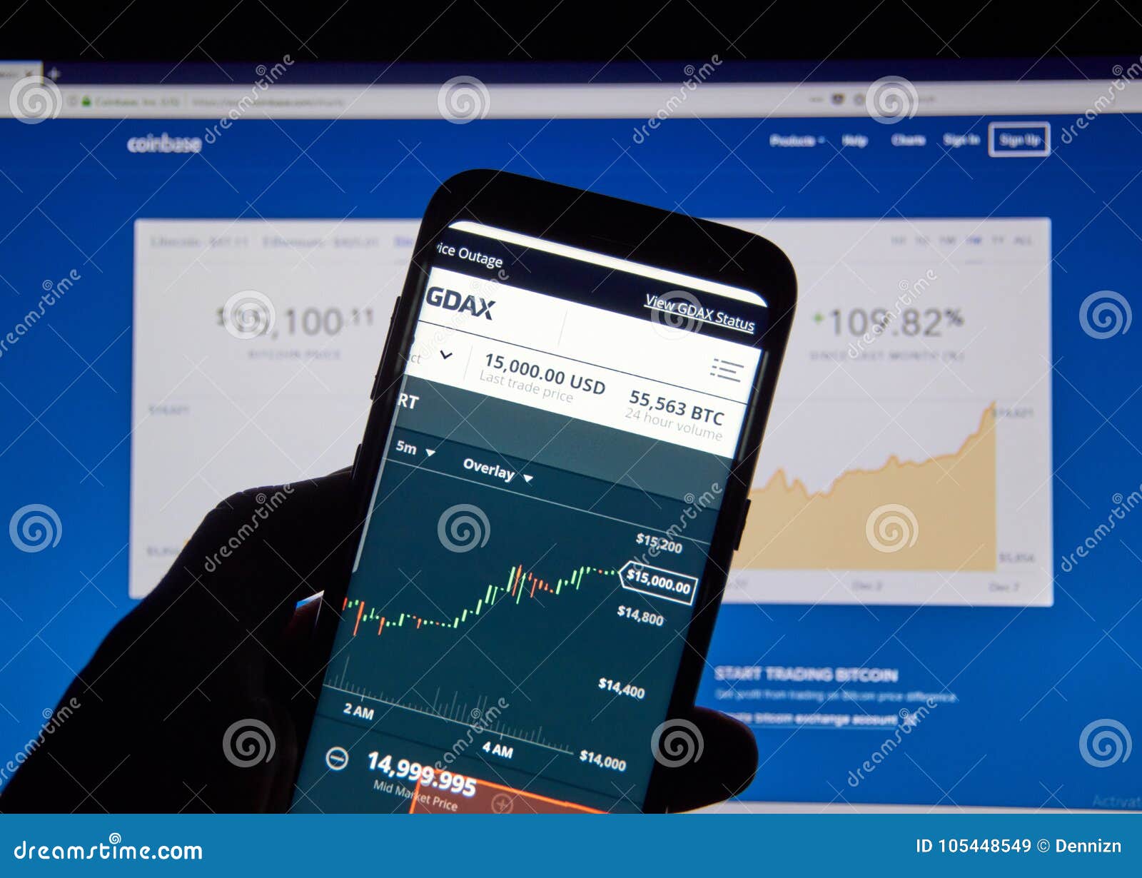 Bitcoin USD Price On Coinbase Android Application GDAX ...