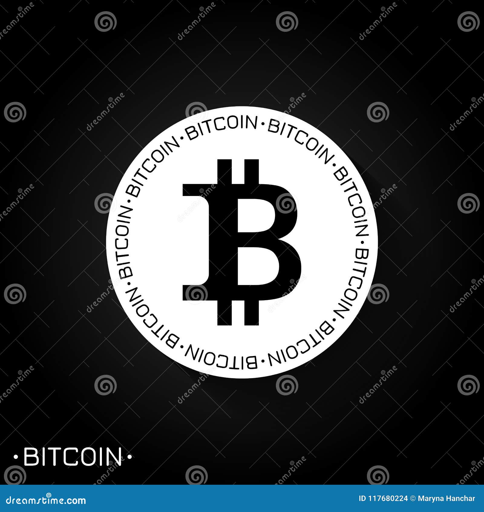 Bitcoin Logo Vector Icon Black and White. Stock Vector - Illustration ...