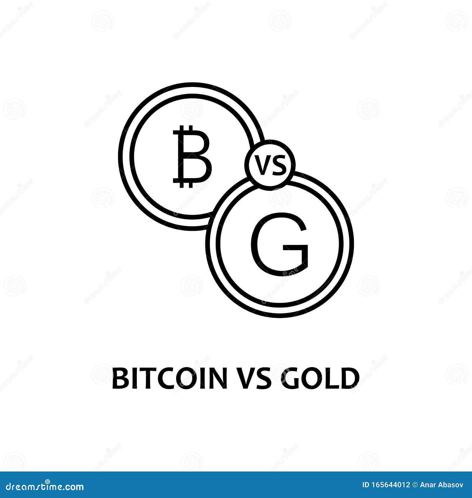 Bitcoin Vs Gold Icon With Name. Element Of Crypto Currency ...