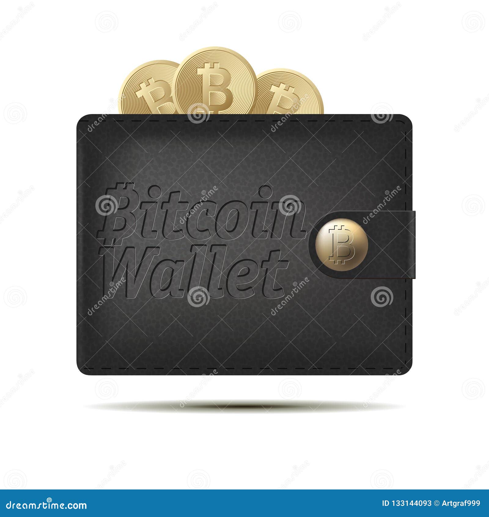Bitcoin Wallet with Coins Isolated on White Background. Design E Stock  Illustration - Illustration of design, memory: 133144093