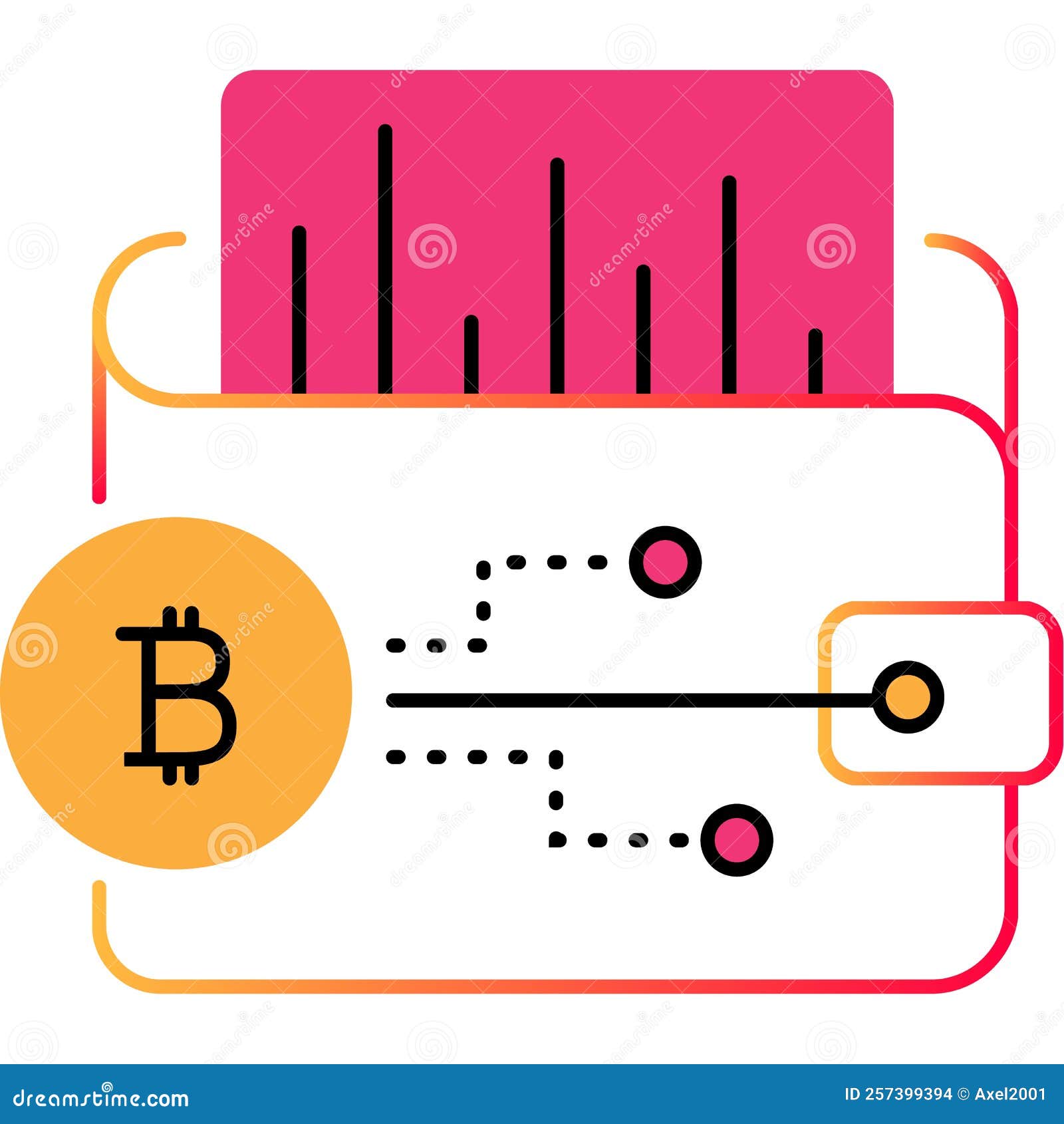 Bitcoin Wallet Icon Block Chain Mining Vector Stock Vector - Illustration  of currency, cryptography: 257399394