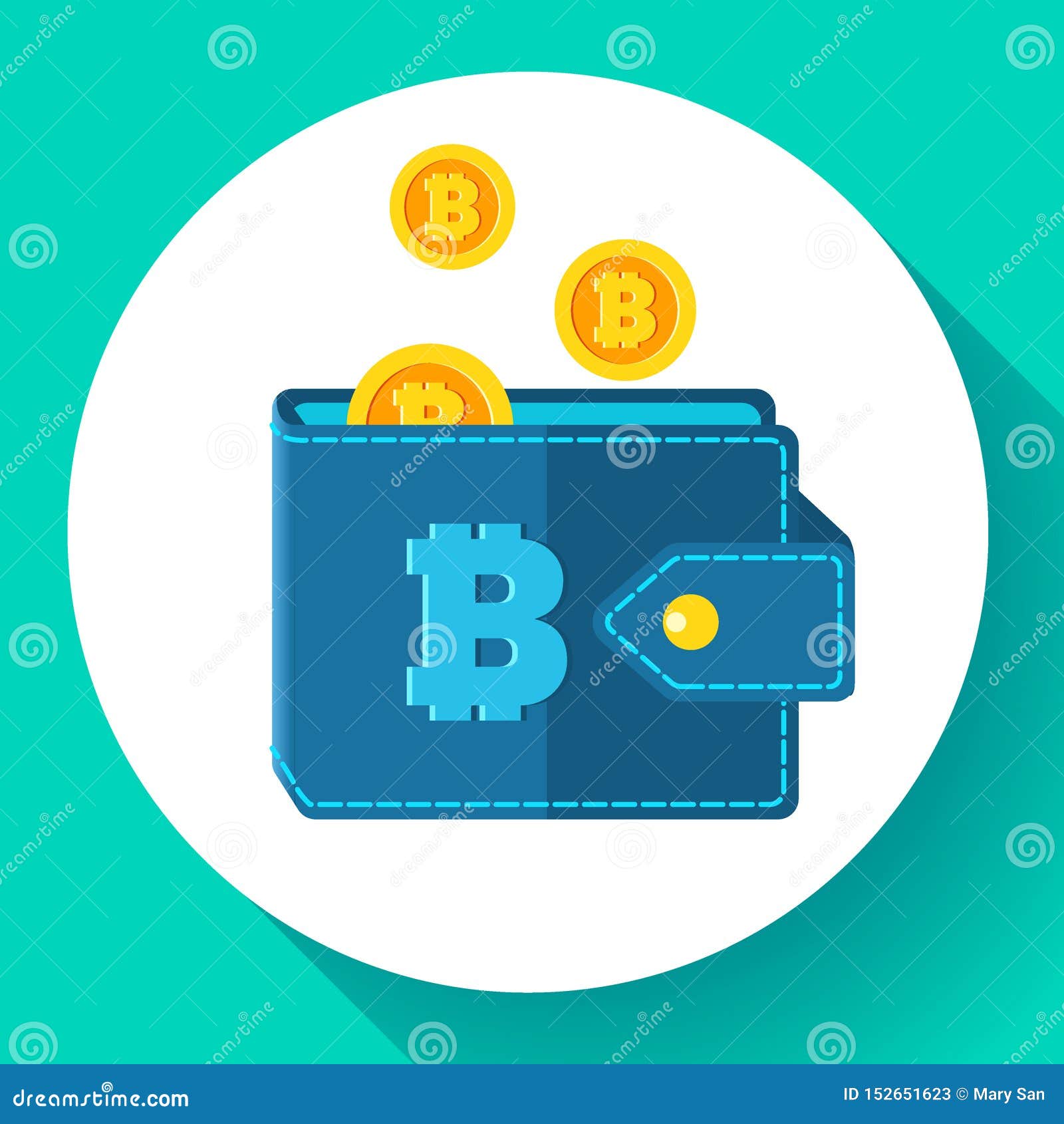Bitcoin Wallet Icon Flat Style, Cryptocurrency Wallet Icon Vector Stock  Vector - Illustration of finance, economy: 152651623