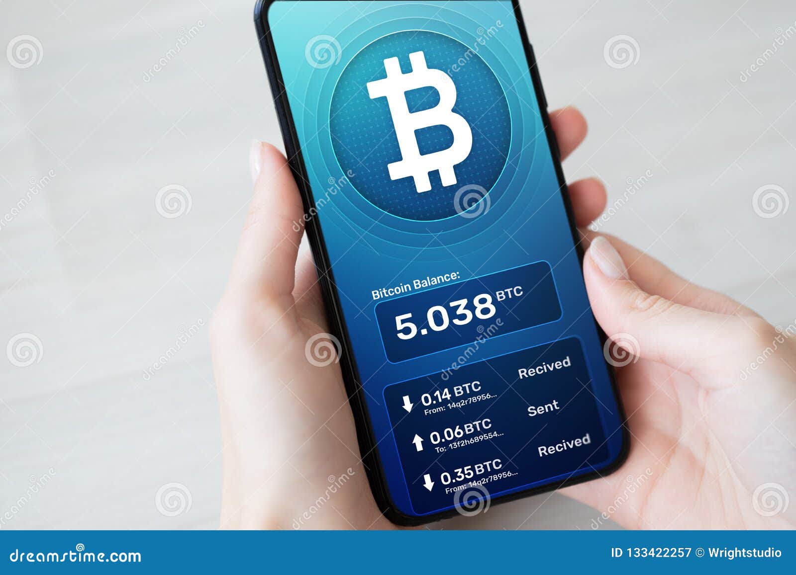 Bitcoin Wallet Interface on Smartphone Screen. Cryptocurrency Payments and  Blockchain Technology Concept. Stock Image - Image of virtual, exchange:  133422257