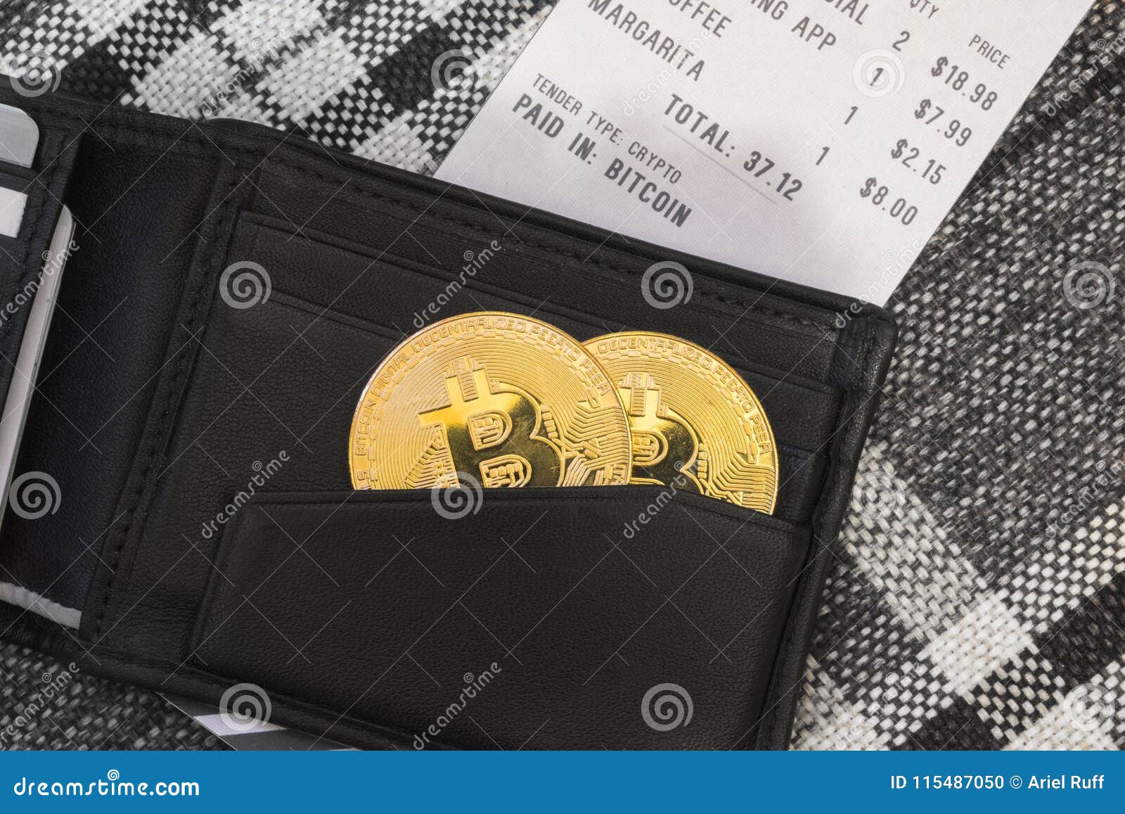 Bitcoin In A Wallet At A Restaurant Stock Photo Image Of Business - 