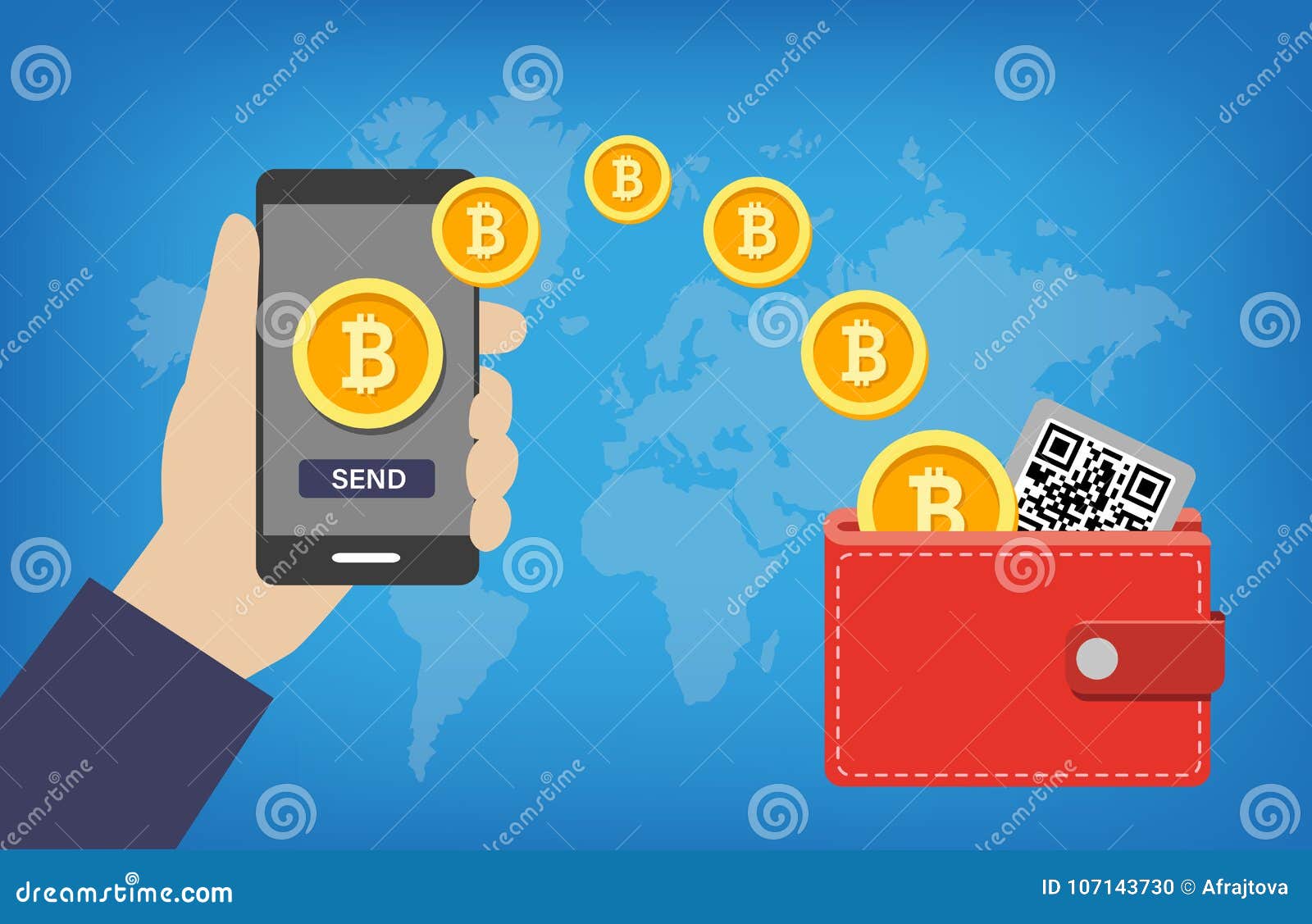 Bitcoin Wallet Transaction Stock Vector Illustration Of Modern - 