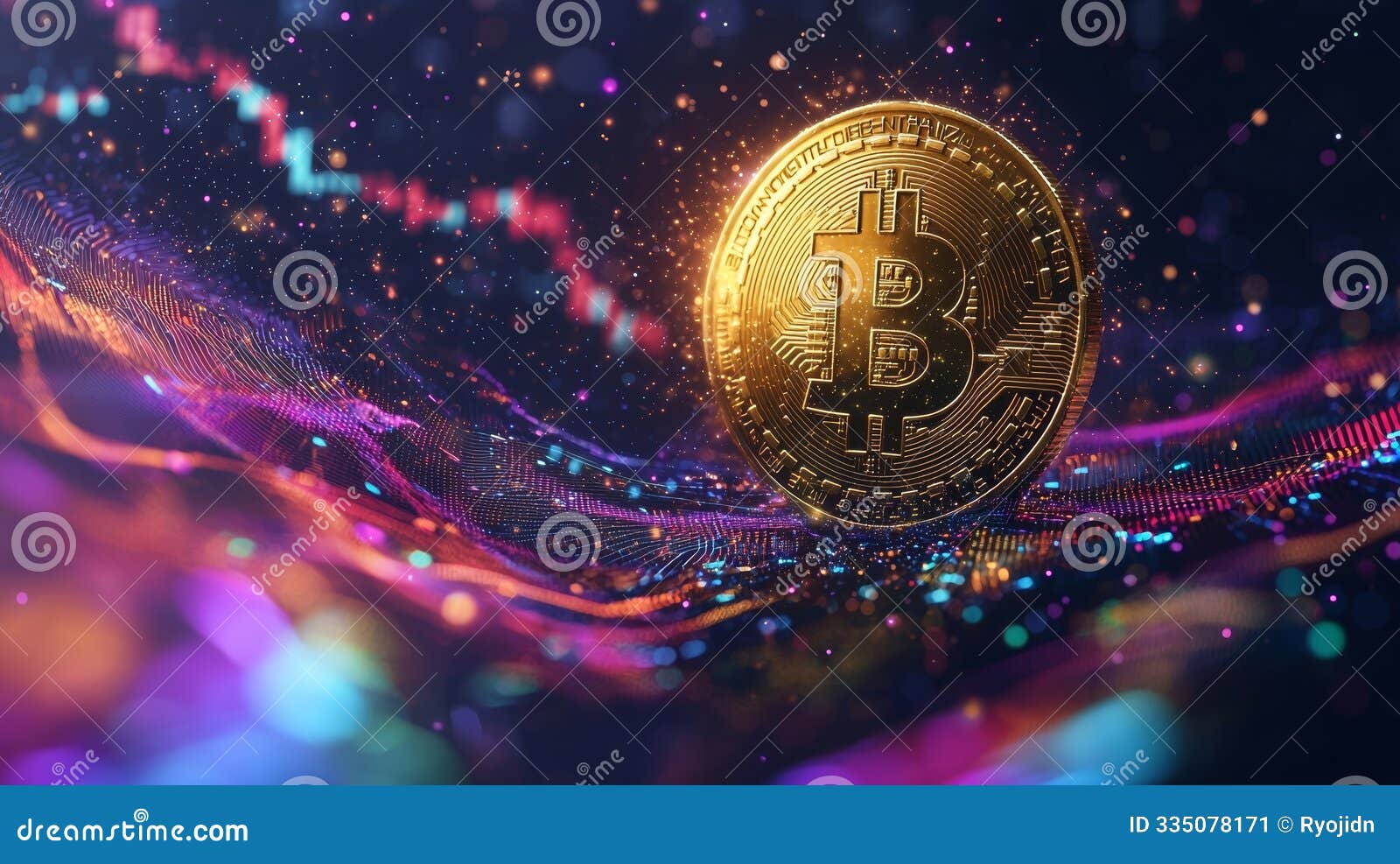 Bitcoin Wave stock illustration. Illustration of bitcoin - 335078171