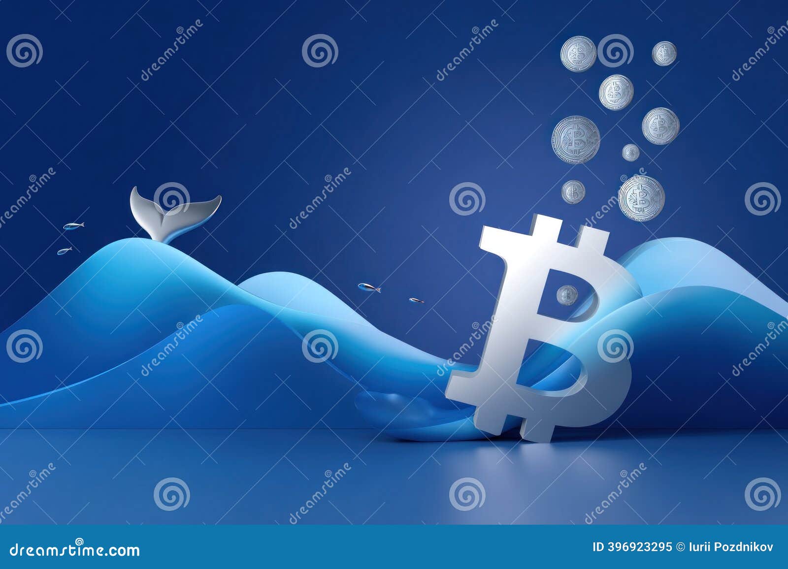 Bitcoin Whale Emerging from Blue Ocean with Cryptocurrency Coins Stock  Illustration - Illustration of underwater, innovation: 396923295