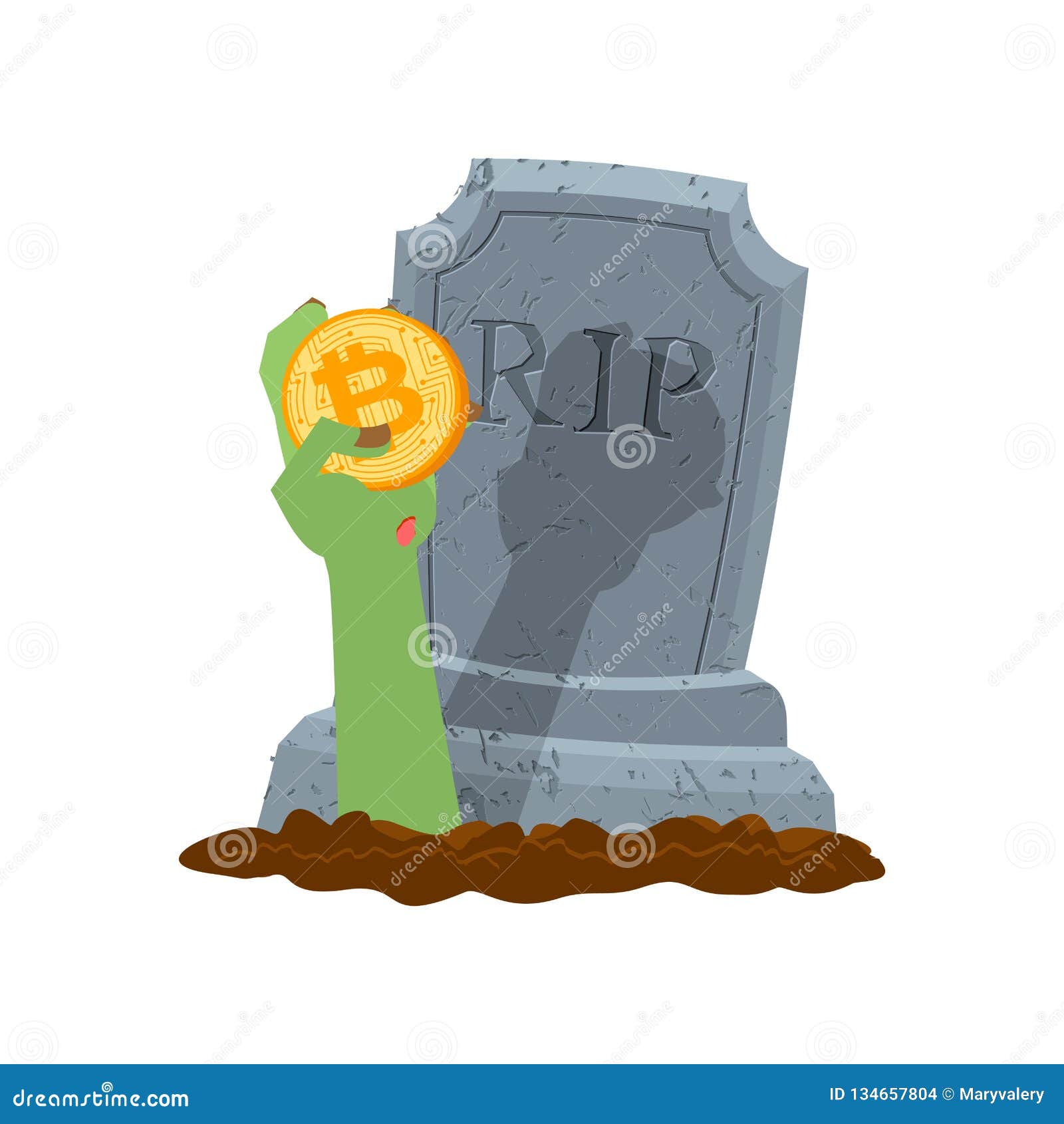 Bitcoin and Zombie Hand. Cryptocurrency Dead. from Last Forces Stock Vector  - Illustration of evil, creepy: 134657804