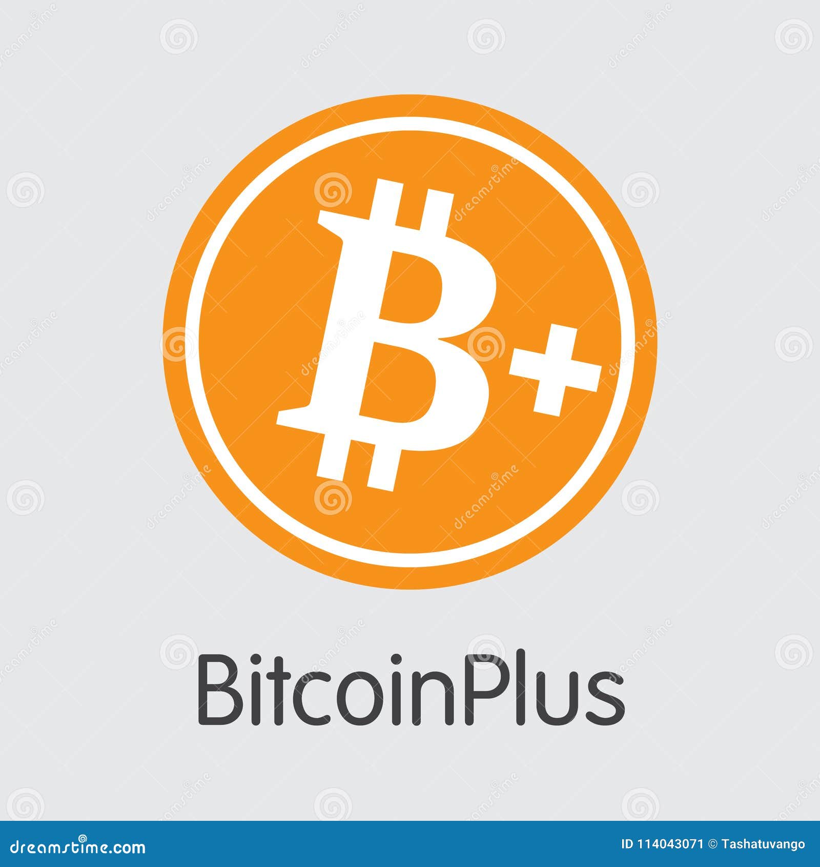 Bitcoinplus - Cryptographic Currency Element. Stock Vector - Illustration  of block, coin: 114043071