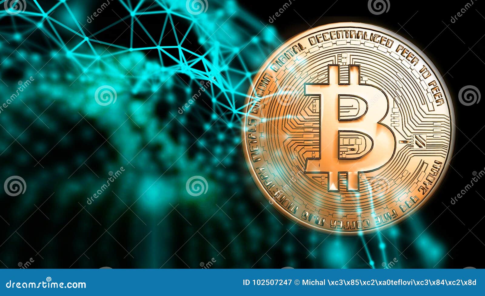 Bitcoins, New Virtual Money On Various Digital Background ...