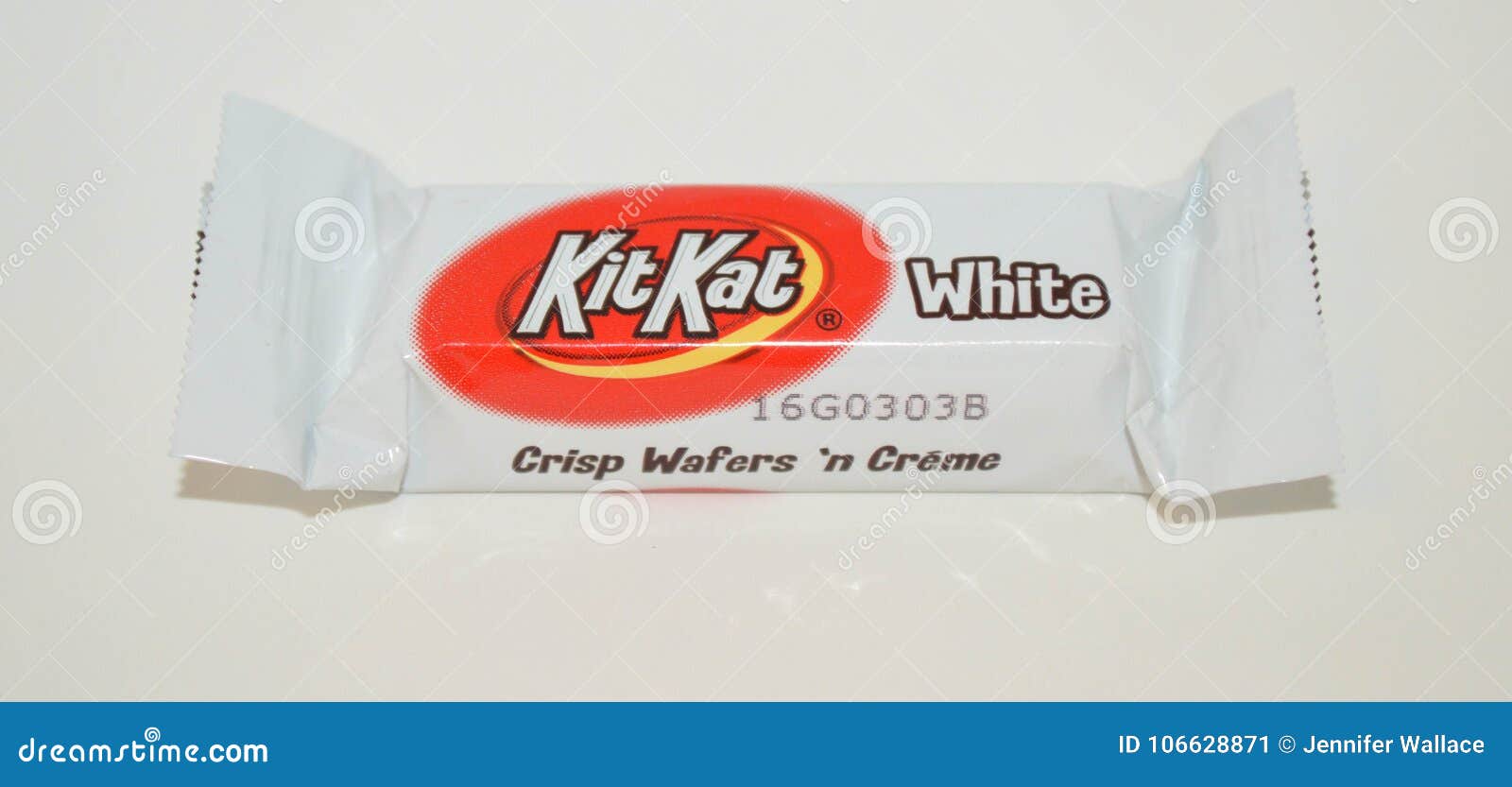 Bite Size Servings of a White Chocolate Kit Kat Bar Editorial Photo