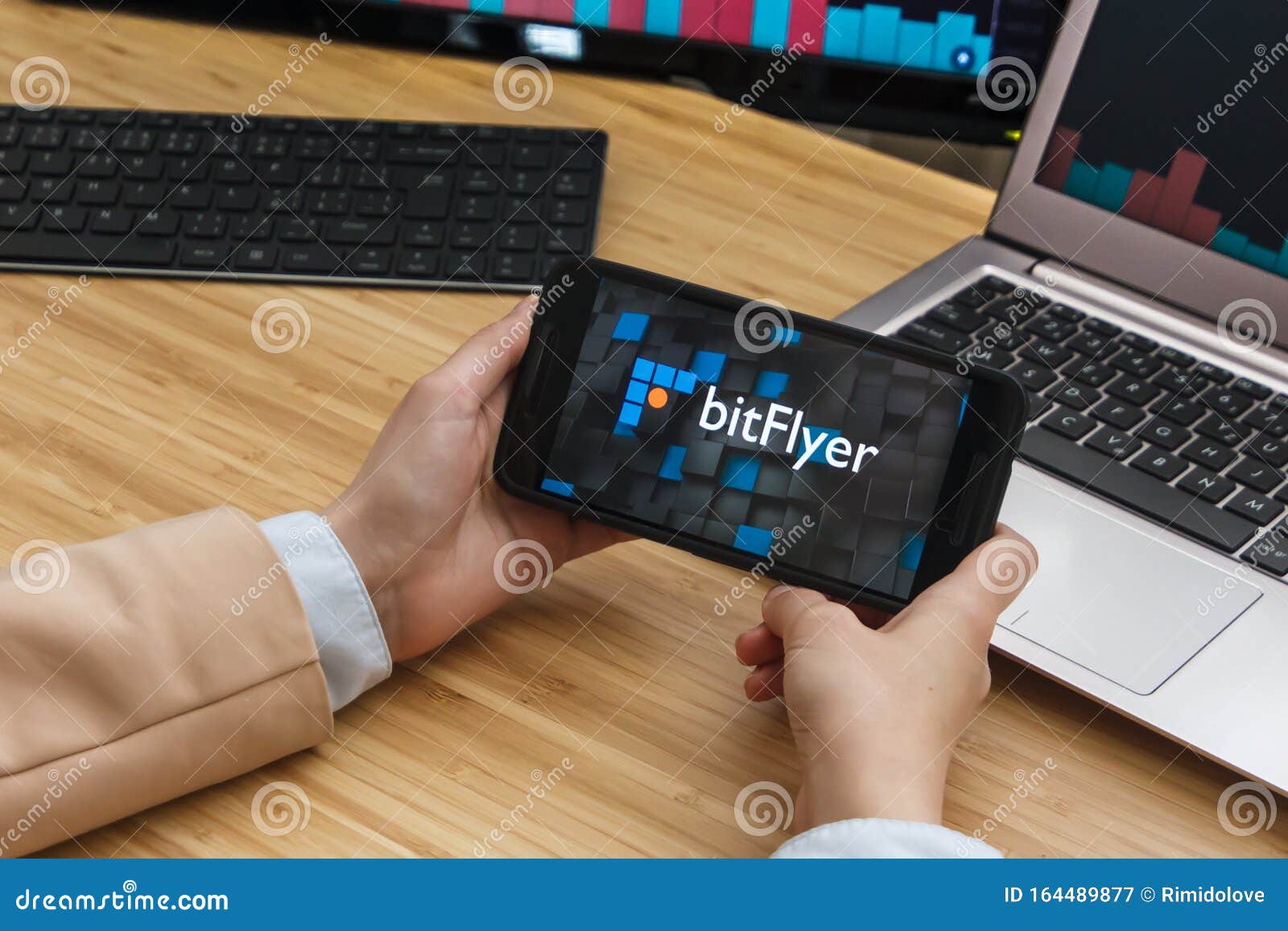 BitFlyer Cryptocurrency Exchange Market. Female Trader Hands Holding the  Smartphone Using Application Editorial Photography - Image of hand,  economy: 164489877