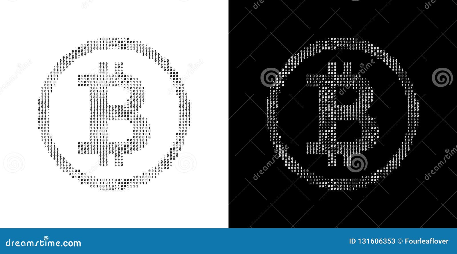 Binary Code Bitcoin Logo stock vector. Illustration of design - 131606353