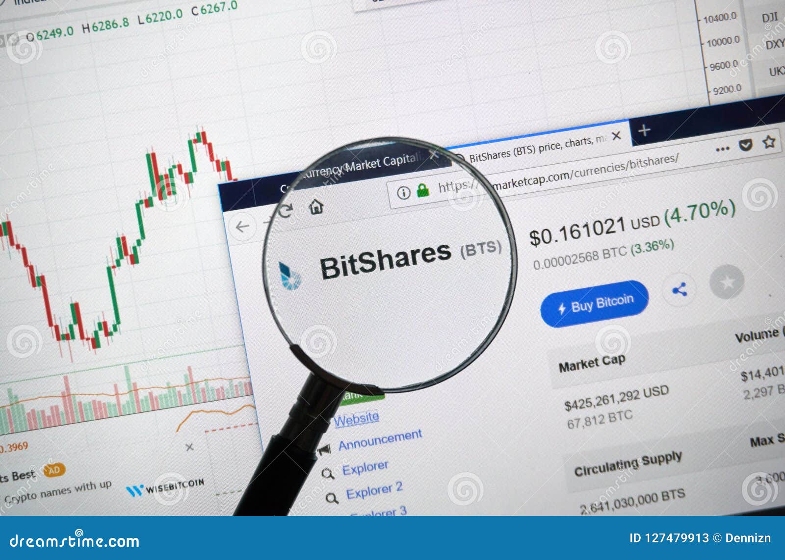 Bitshares Altcoin Site Under Magnifying Glass. Editorial ...