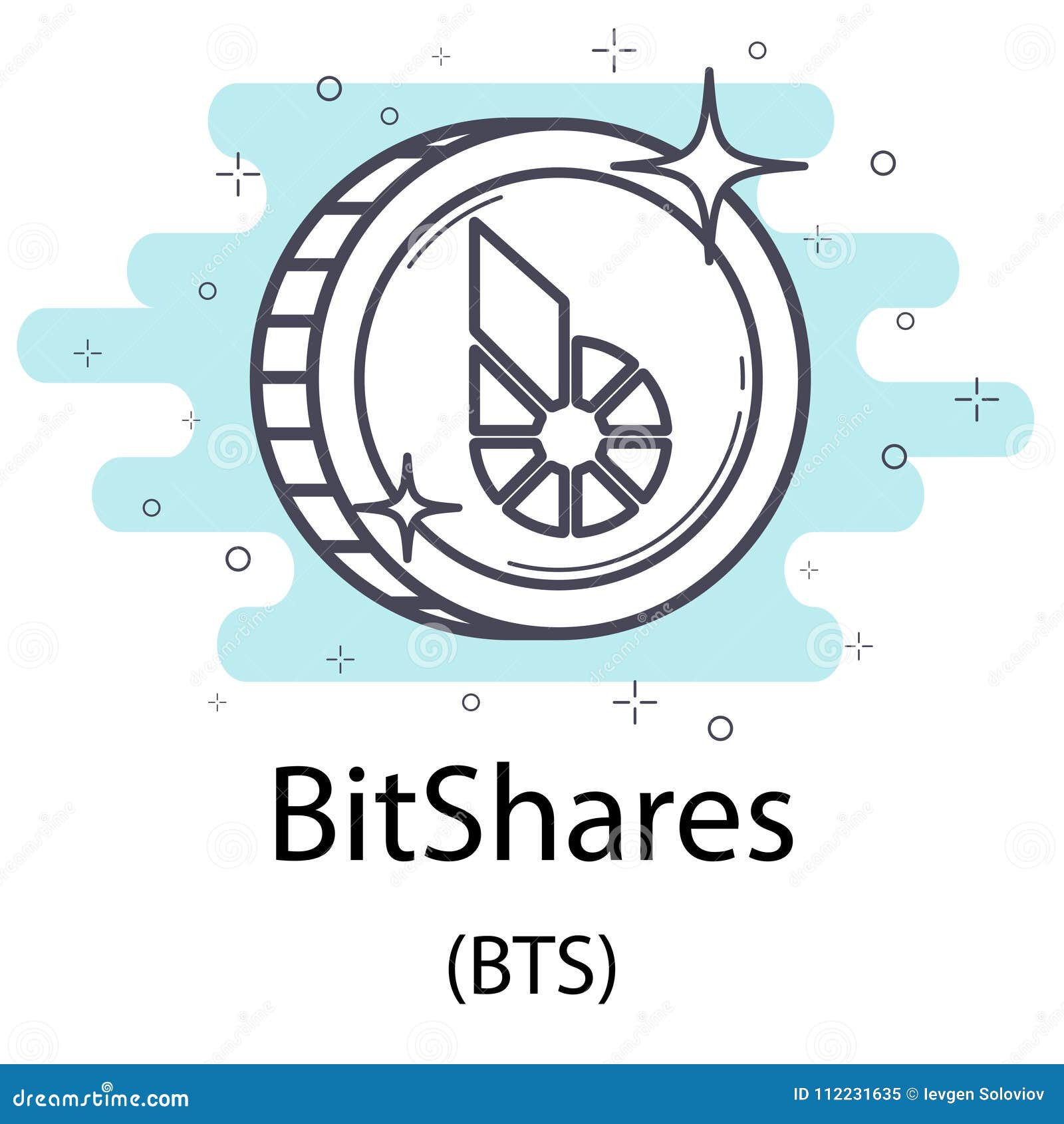 Bitshares outline coin stock vector. Illustration of ...