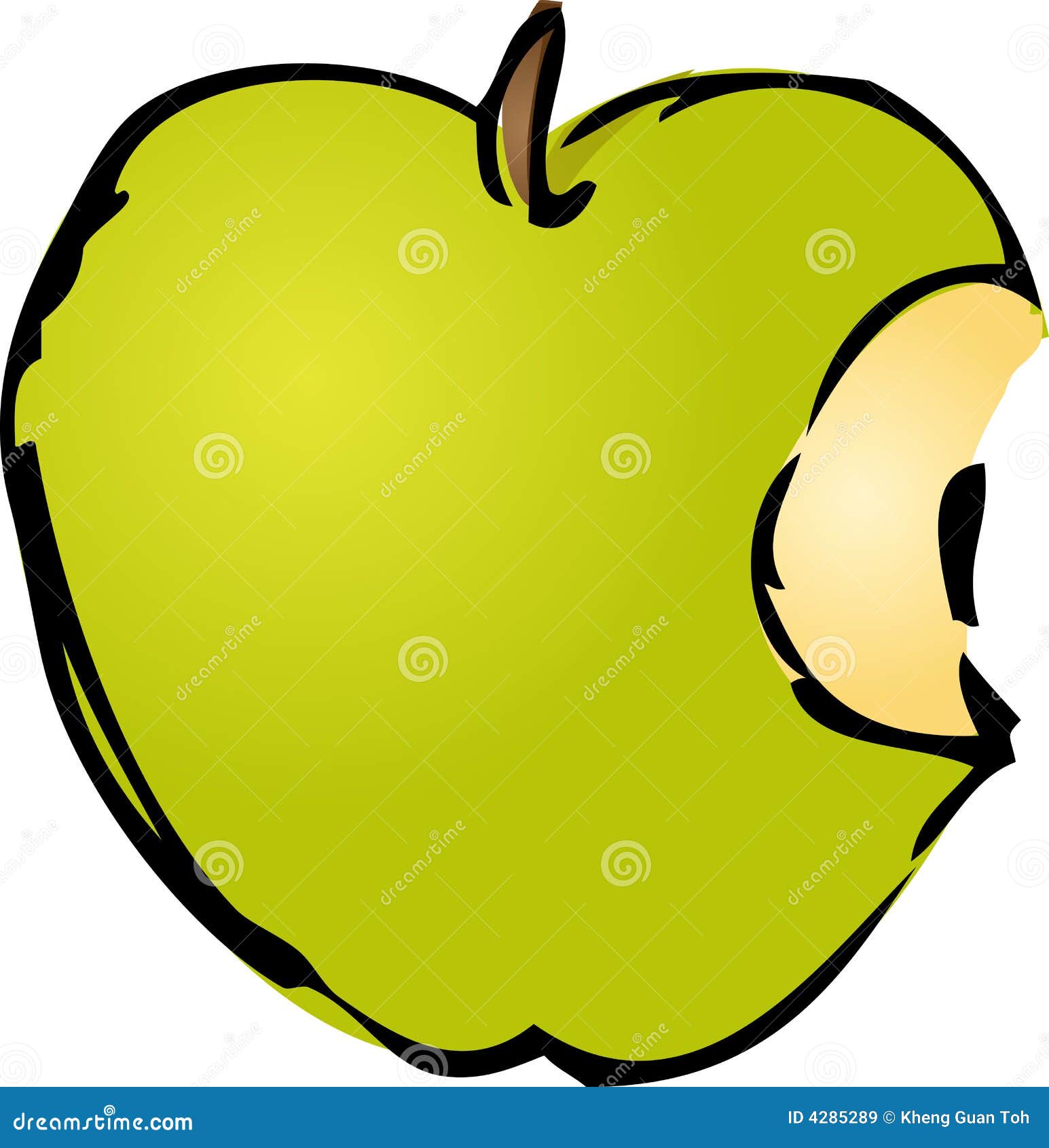 Bitten apple stock vector. Illustration of bite, lineart - 4285289