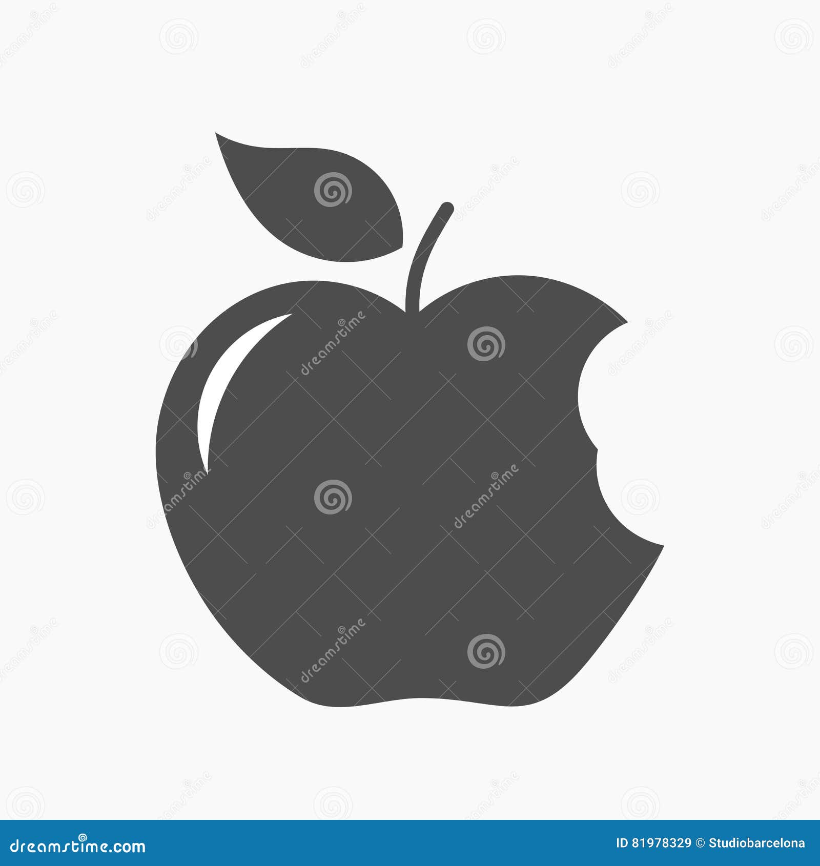 Откусанное яблоко вектор