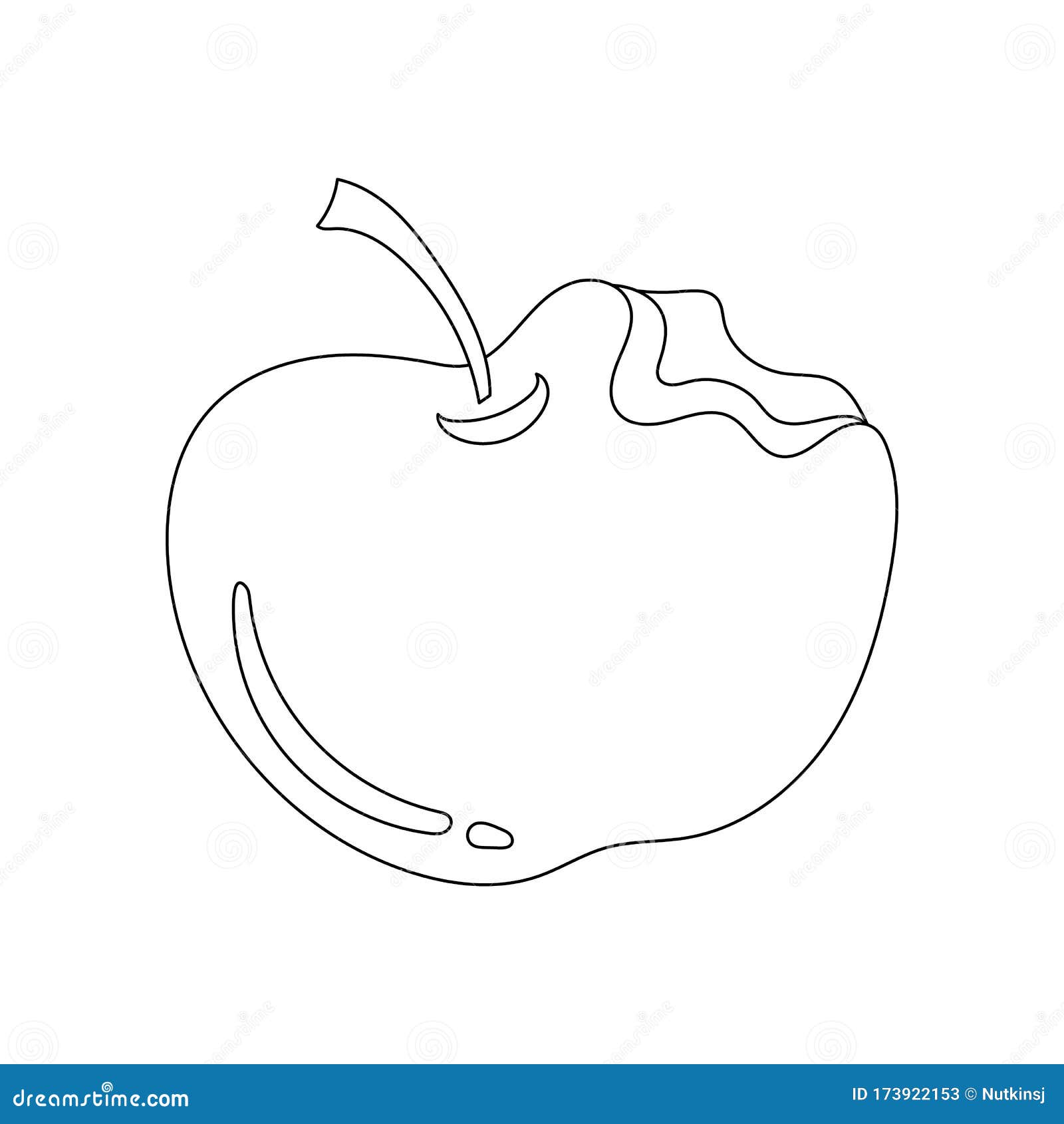 Download Bitten Apple Colorless stock vector. Illustration of ...