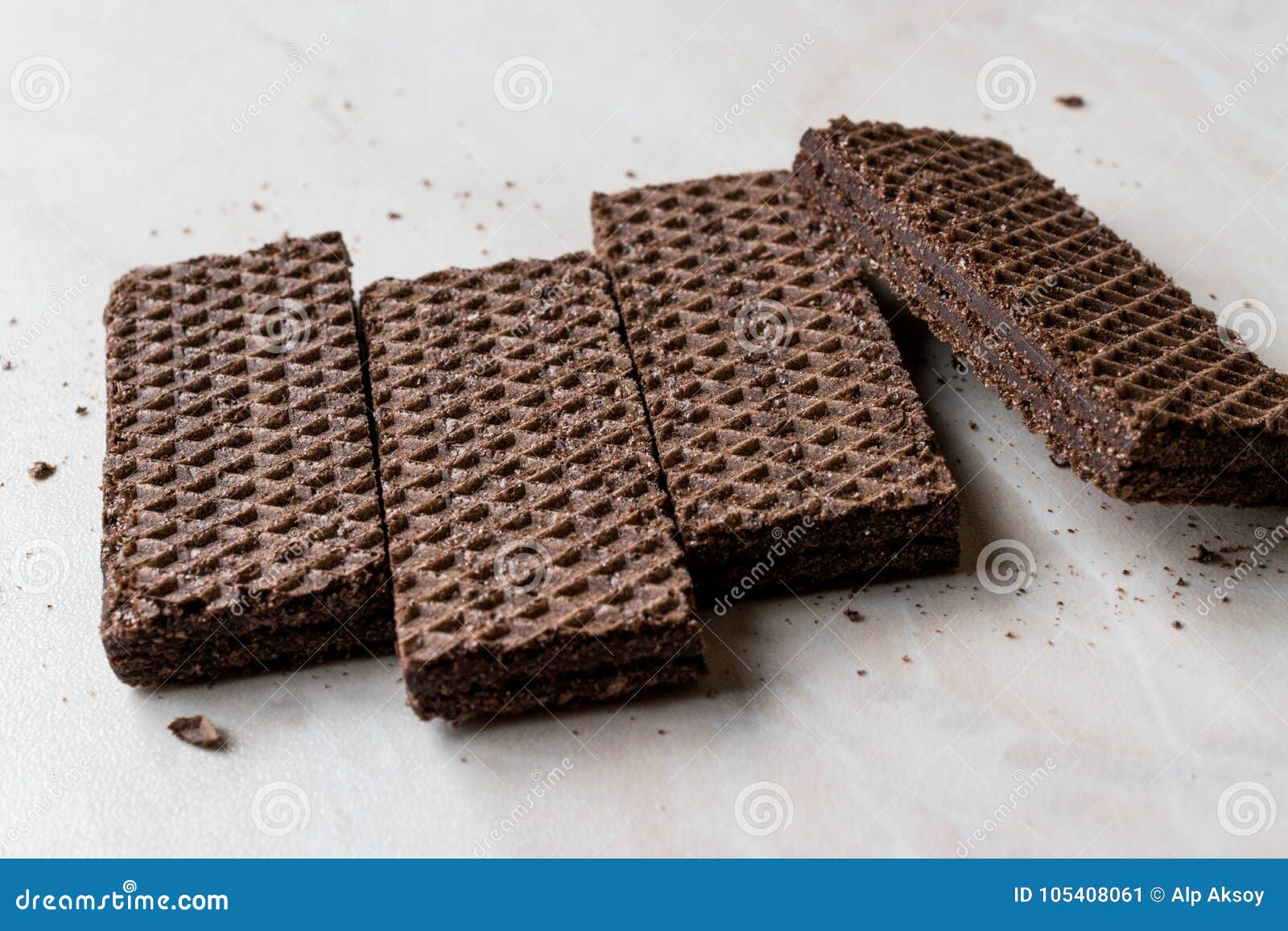 Bitter Chocolate Wafers on Ceramic Surface. Stock Image Image of