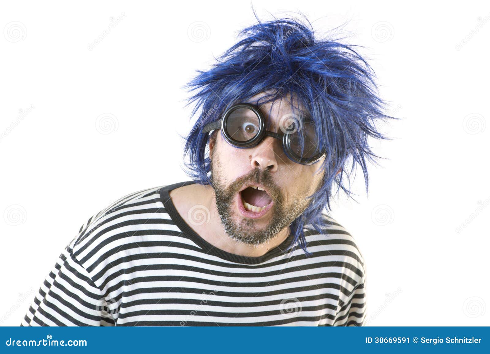 bizarre man blue hair