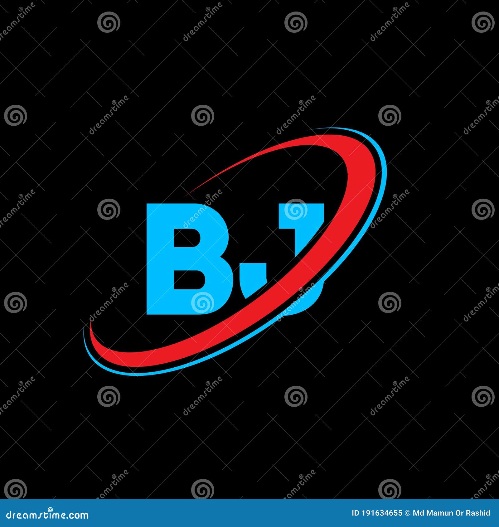 Initial Letter BJ Logo Template Design:: tasmeemME.com