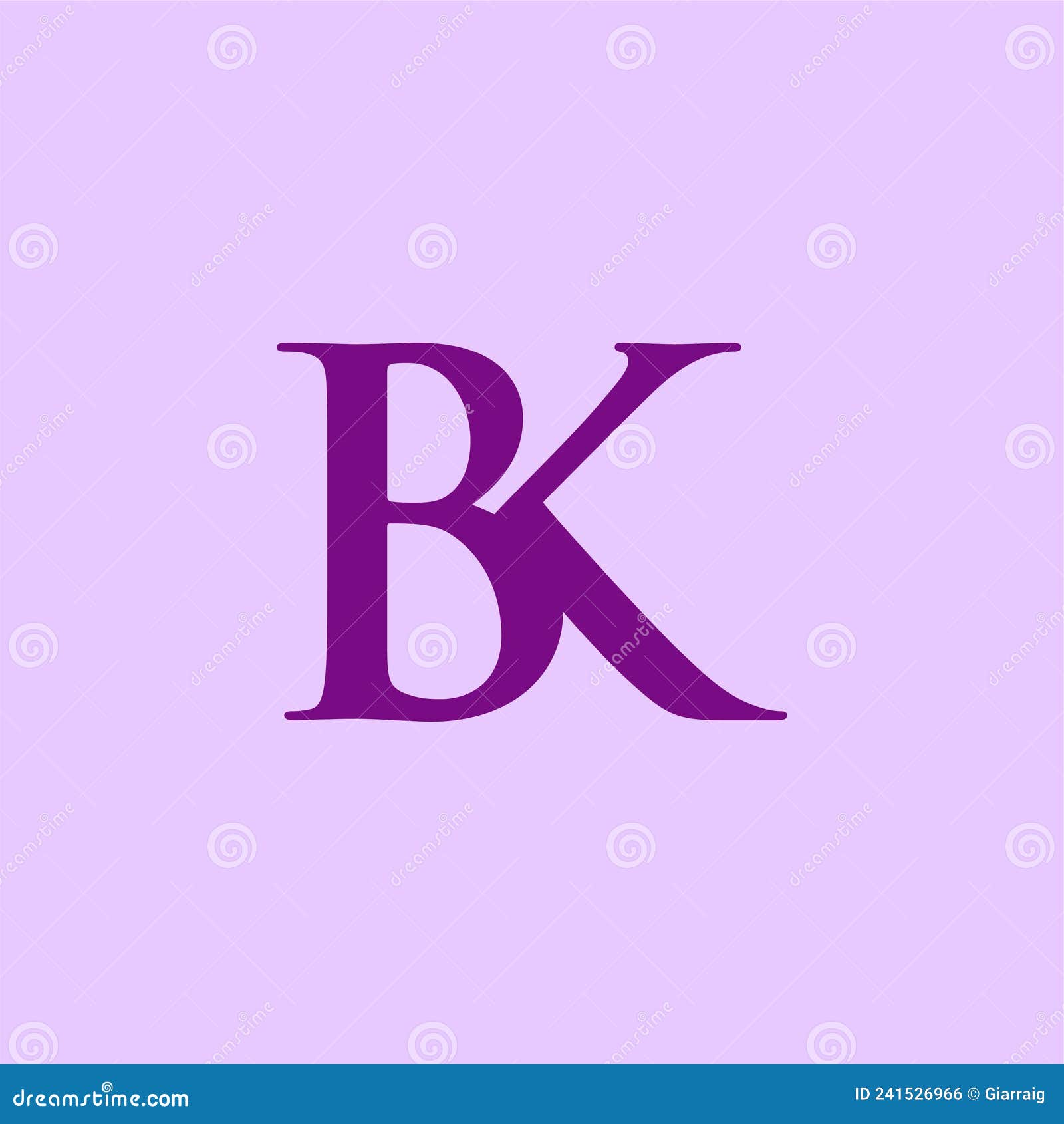 Letter B and K Initials Concept Stock Vector Illustration of logotype